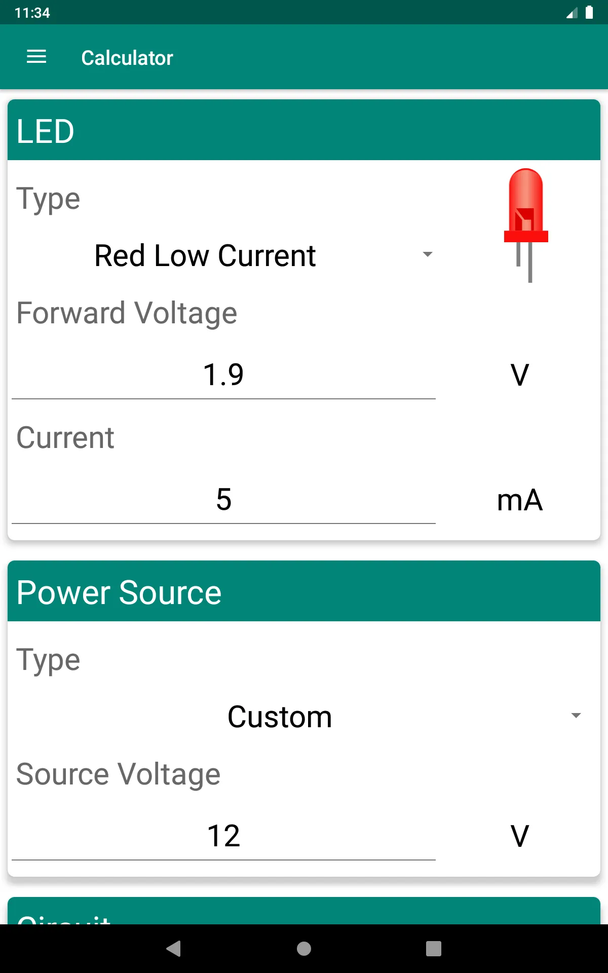 LED Resistor - Calculator | Indus Appstore | Screenshot