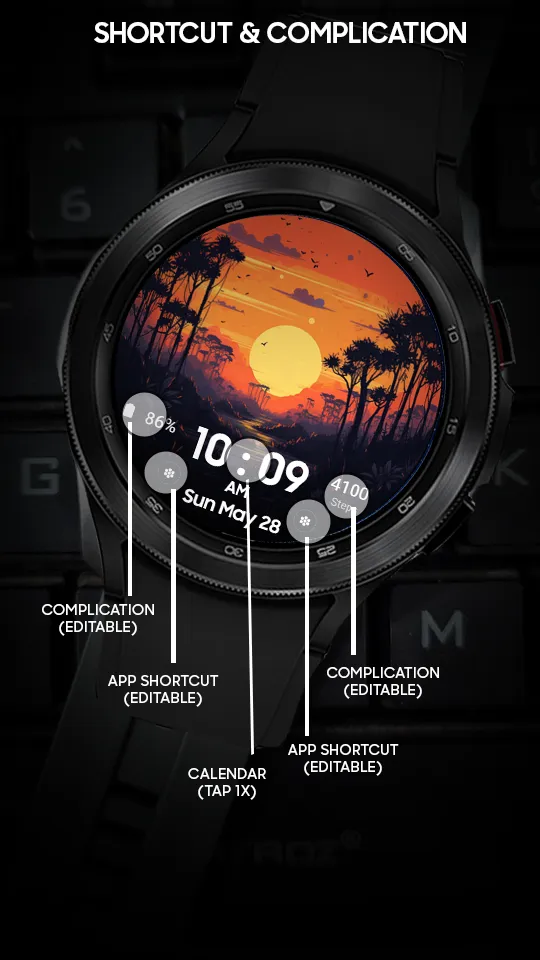 The Sunset Digital Watchface | Indus Appstore | Screenshot