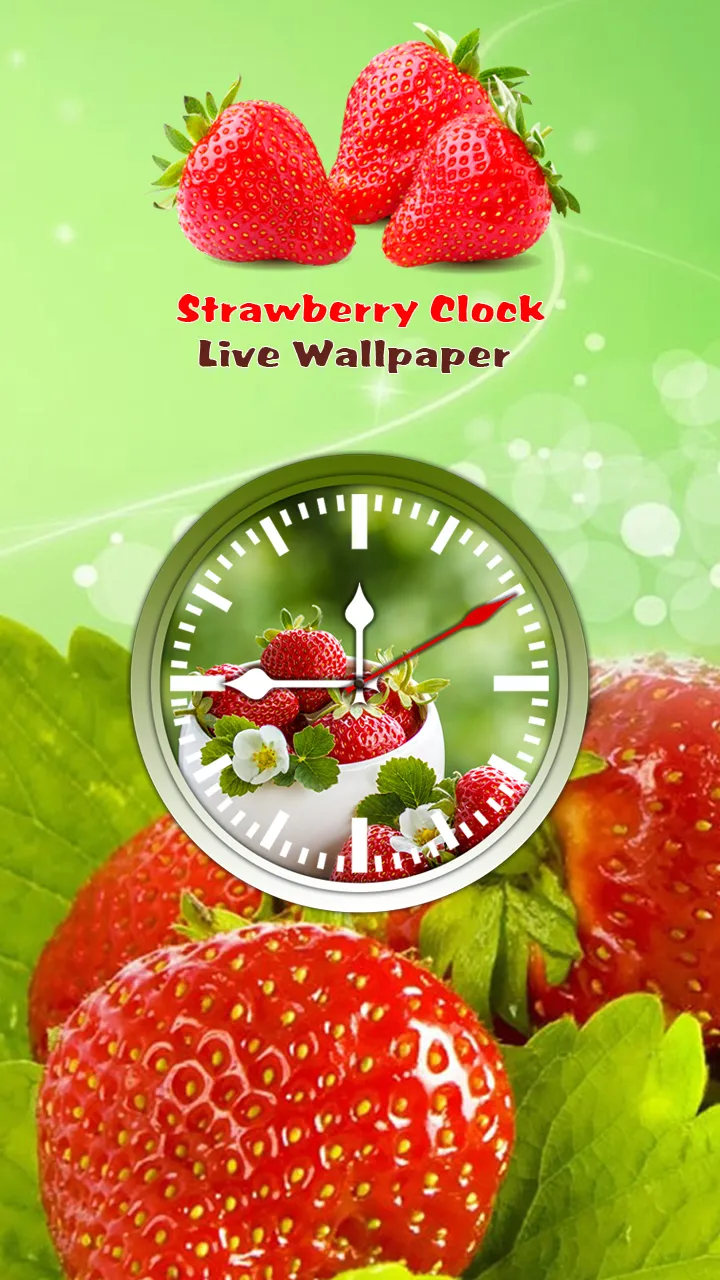 Strawberry Clock Wallpaper | Indus Appstore | Screenshot