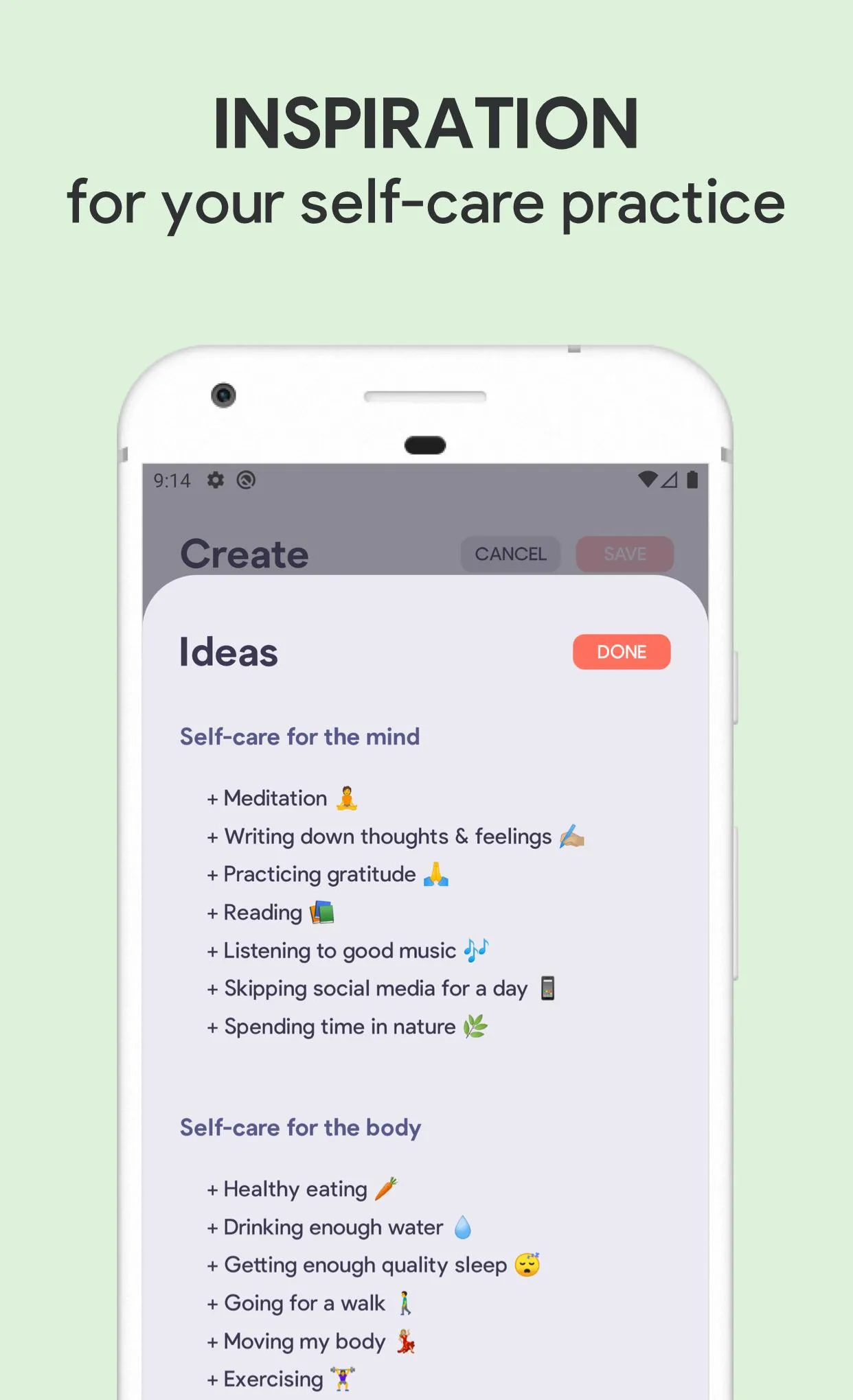 Sparkle: Self-Care Checklist,  | Indus Appstore | Screenshot