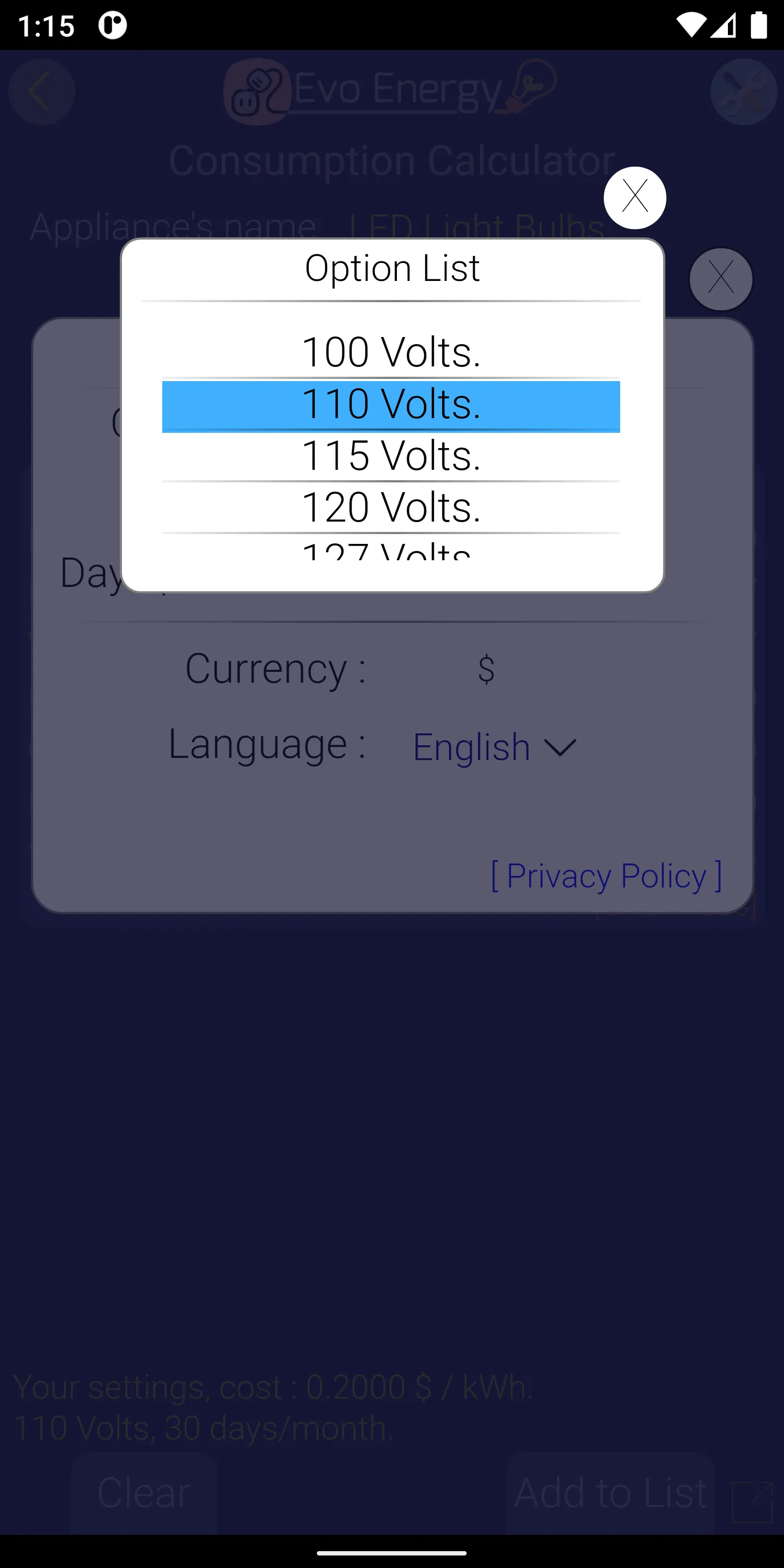 EvoEnergy - Electricity Calc | Indus Appstore | Screenshot