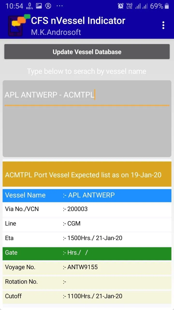 CFS nVessel Indicator | Indus Appstore | Screenshot