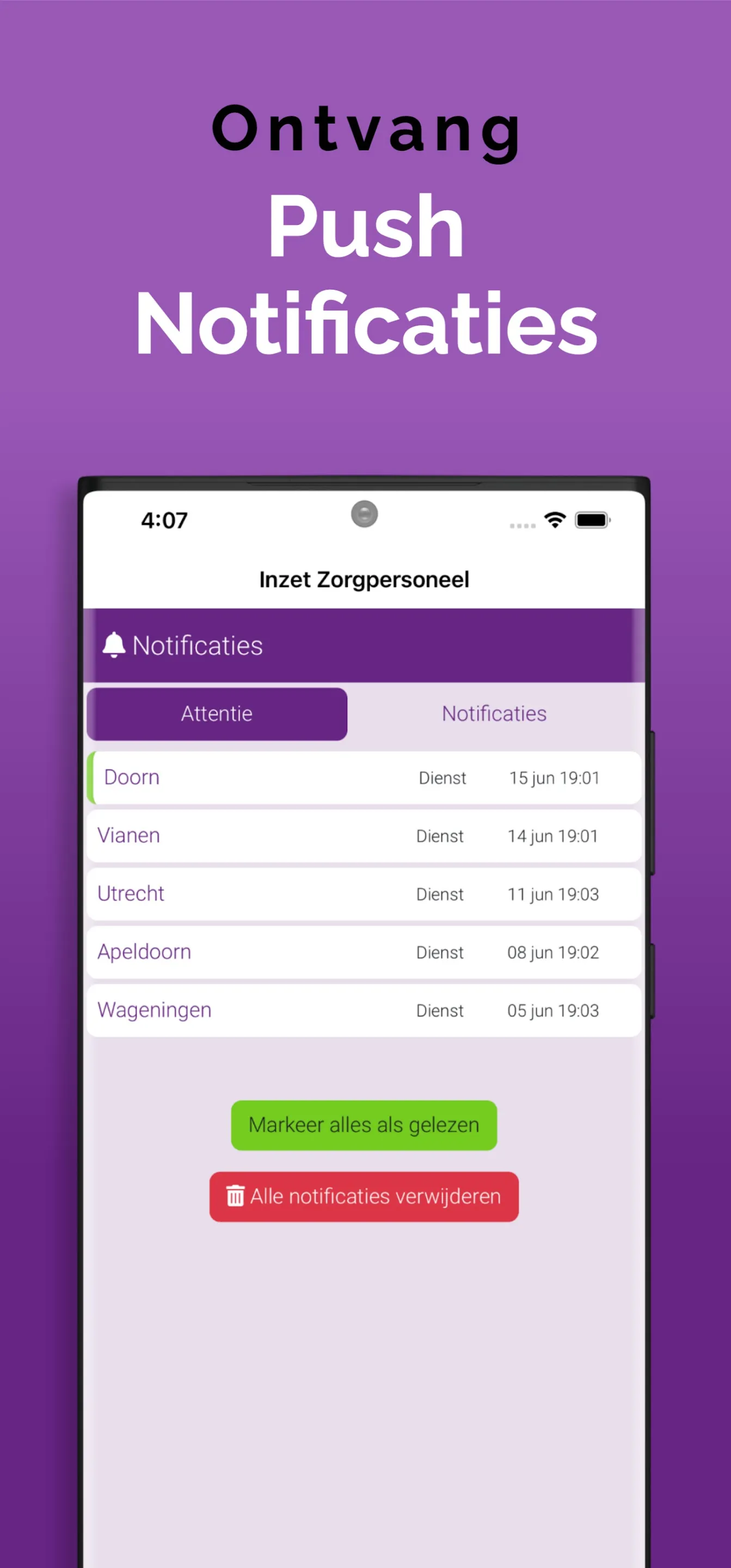 Inzet Zorgpersoneel | Indus Appstore | Screenshot