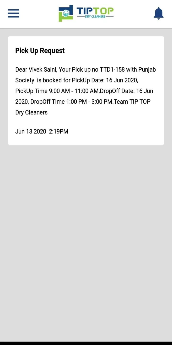 TipTop Dry Cleaners | Indus Appstore | Screenshot