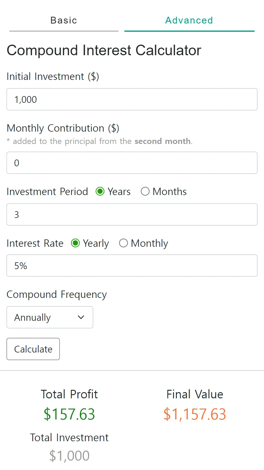 Compound Interest Calculator | Indus Appstore | Screenshot