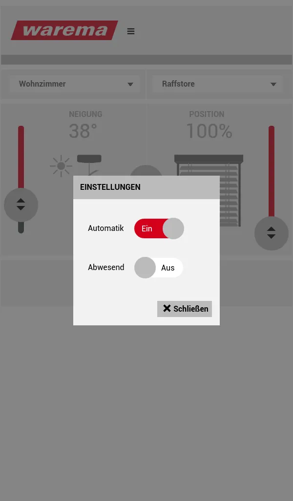 WAREMA climatronic® WebControl | Indus Appstore | Screenshot