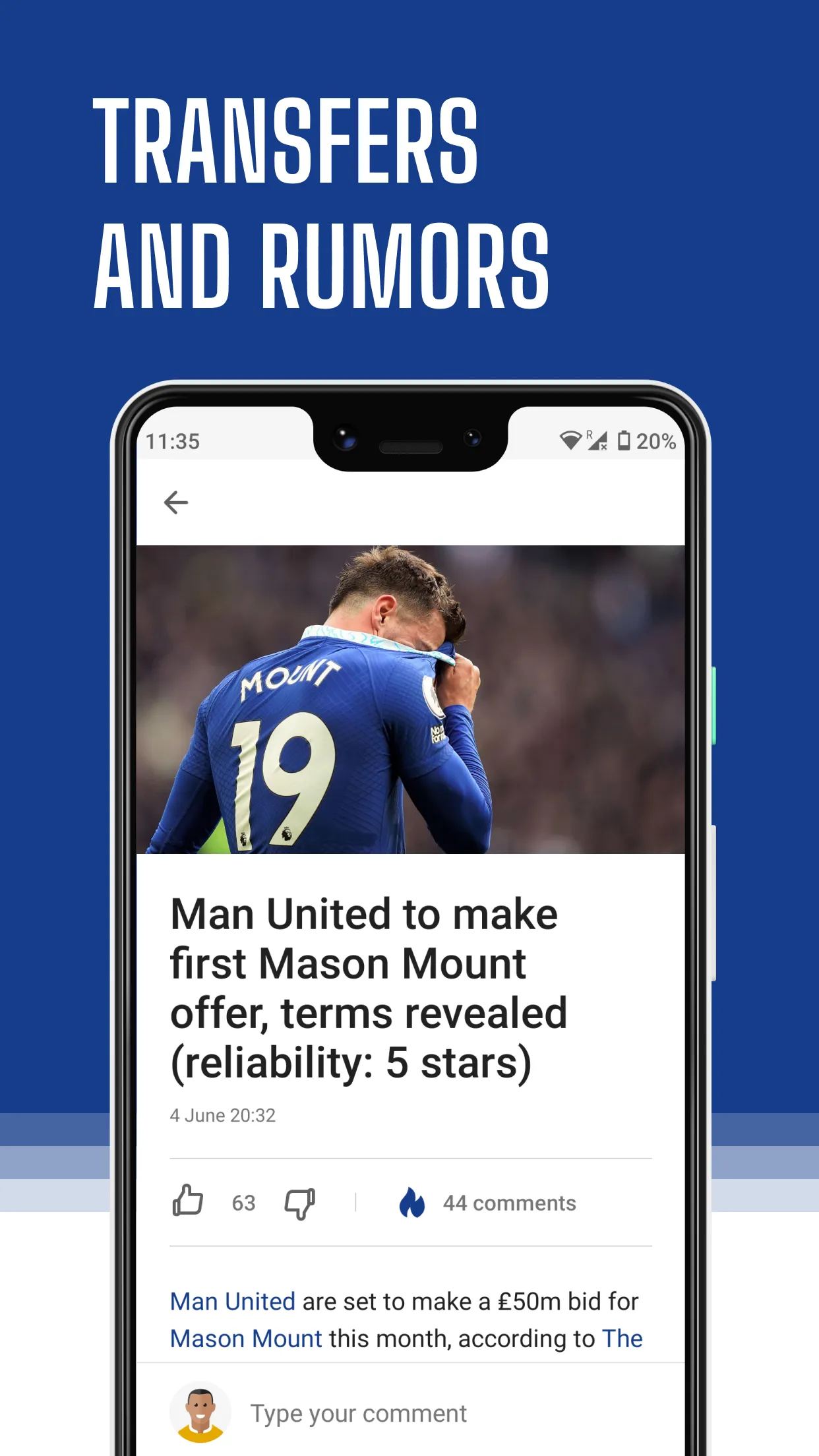 Blues Live – Soccer fan app | Indus Appstore | Screenshot