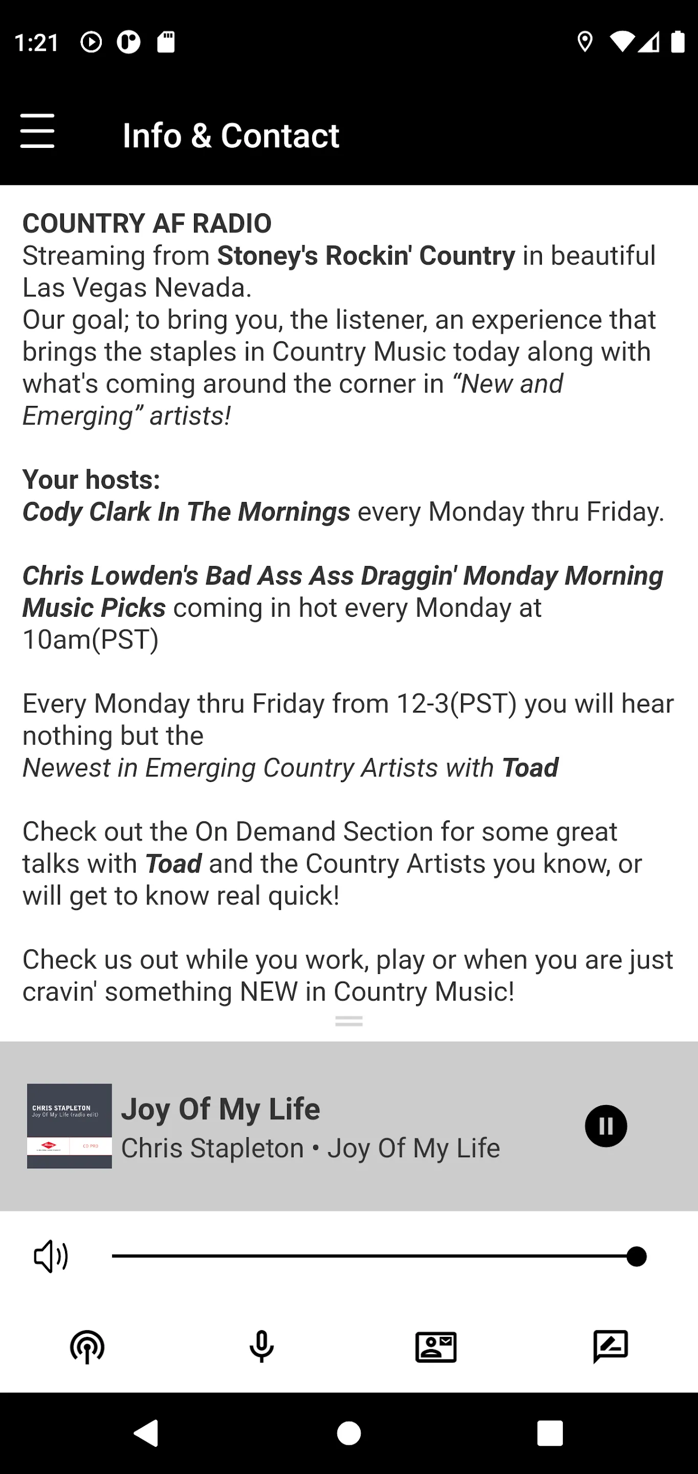 Country AF Radio | Indus Appstore | Screenshot