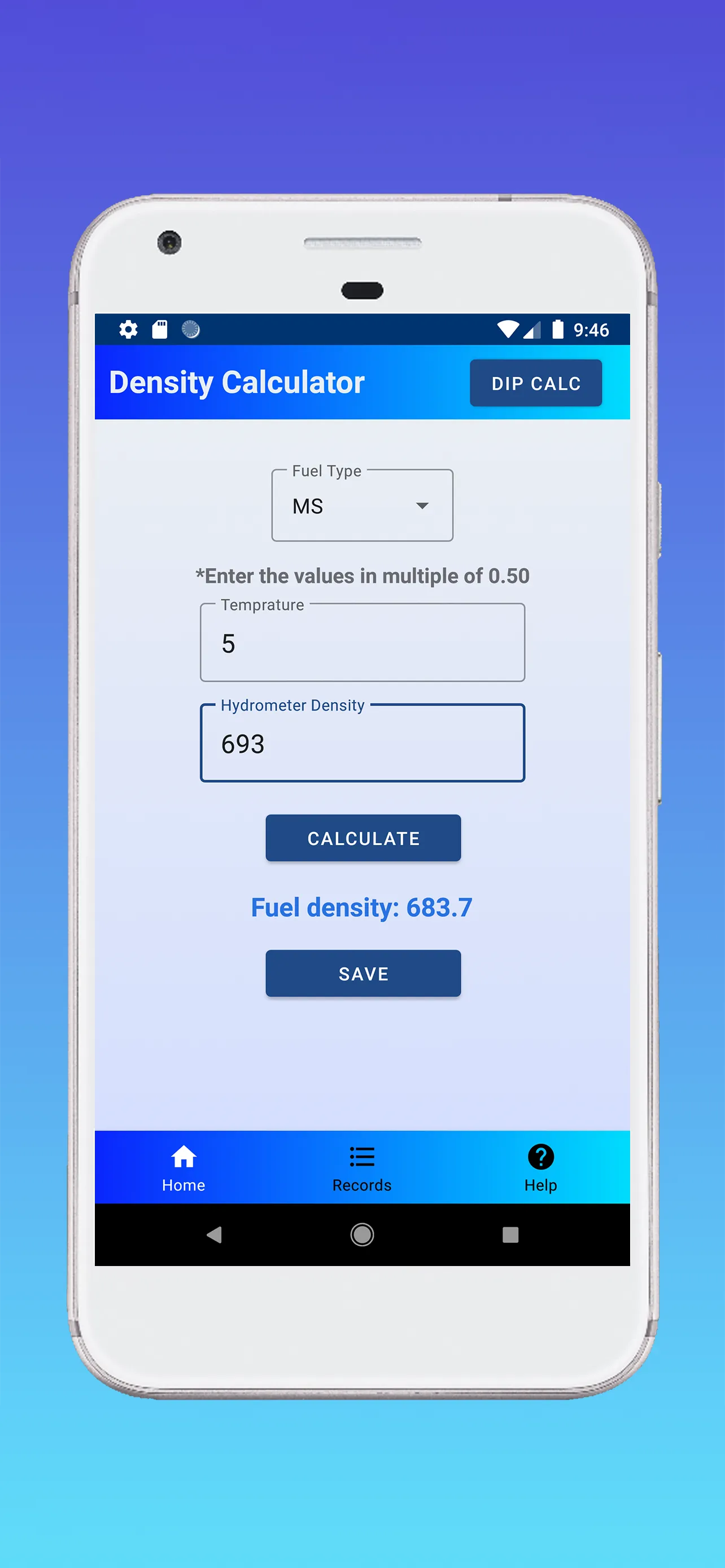 Fuel Density & Dip Calculator | Indus Appstore | Screenshot