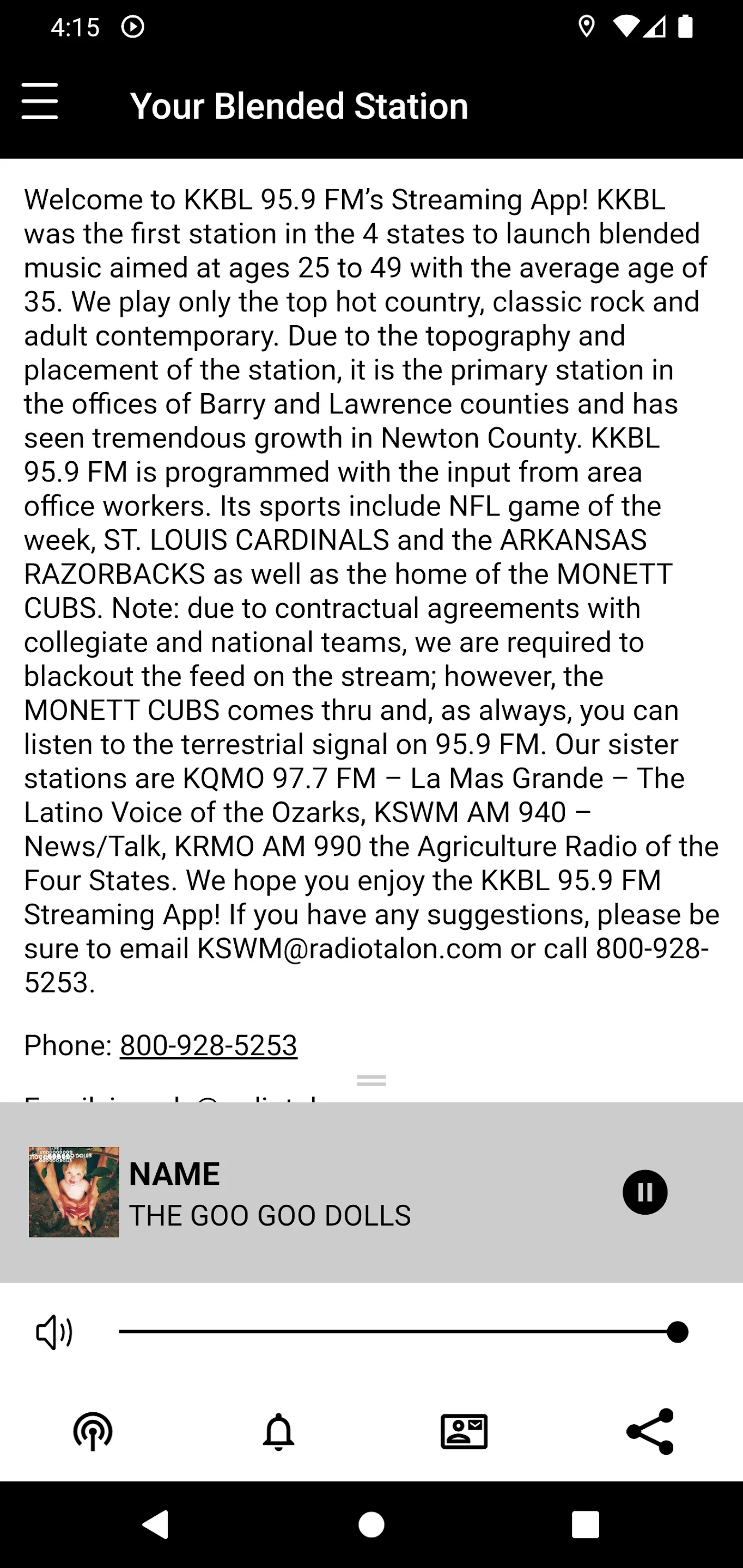 KKBL 95.9 FM , Monett | Indus Appstore | Screenshot