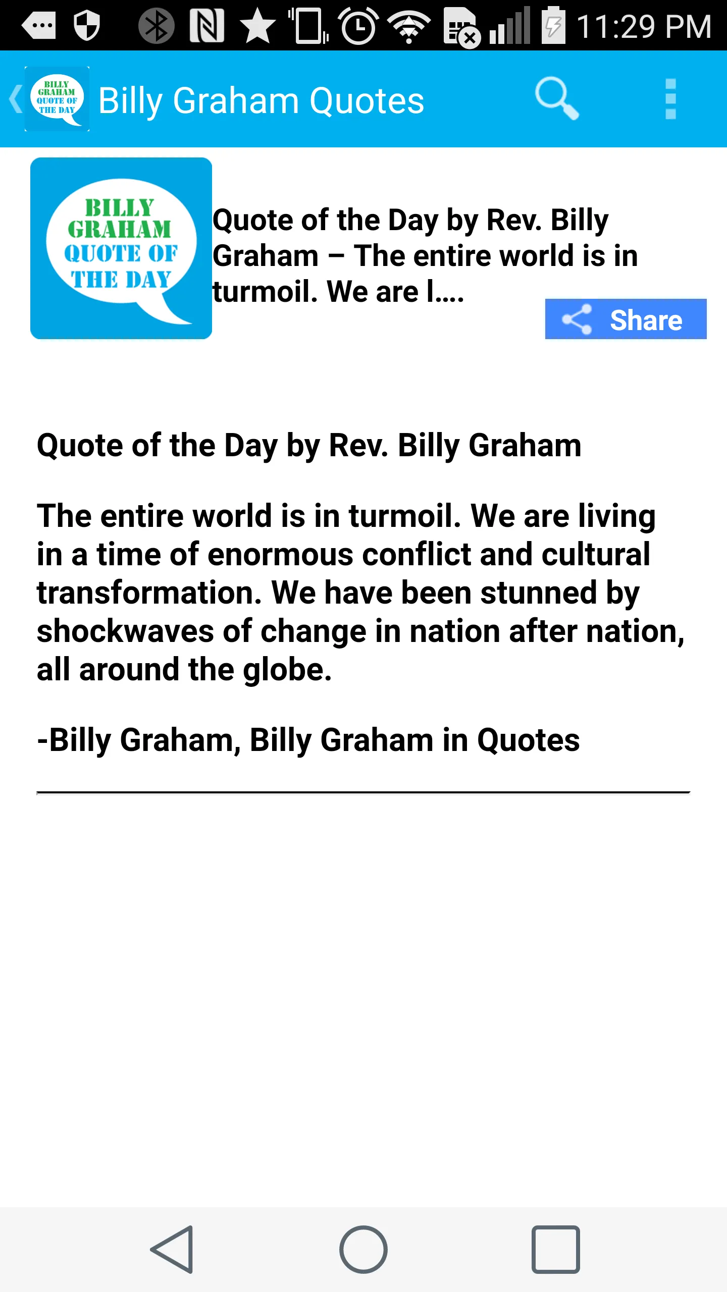 Billy Graham Quote of the Day | Indus Appstore | Screenshot