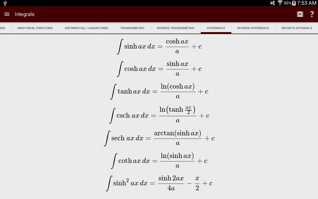 Calculus Cheatsheets | Indus Appstore | Screenshot