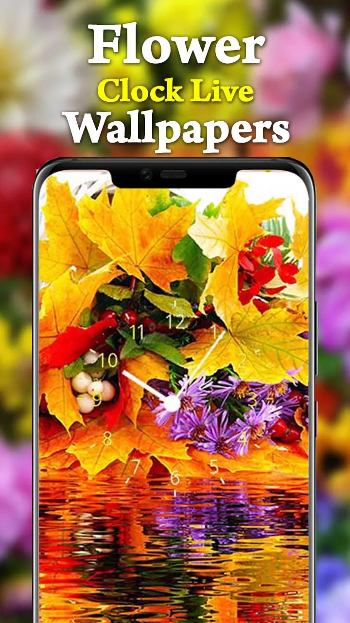 Flowers Clock Live Wallpapers | Indus Appstore | Screenshot