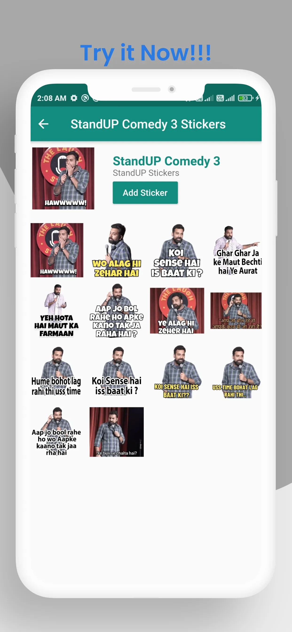 Standup Comedy Funny Stickers | Indus Appstore | Screenshot