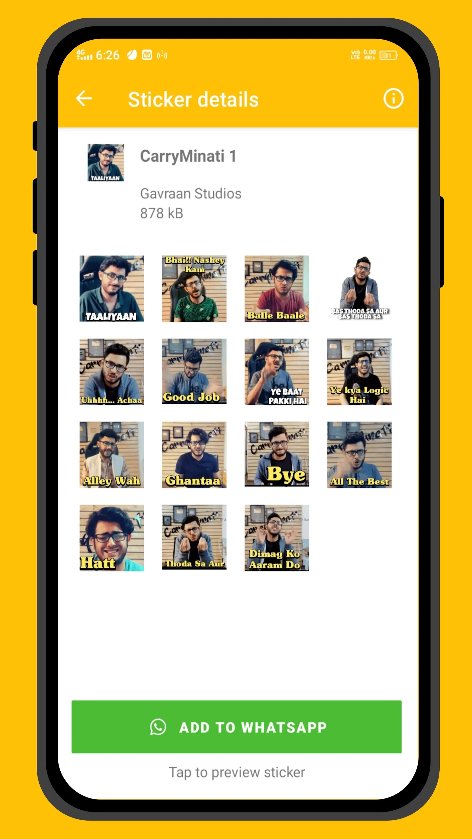 CarryMinati Stickers | Indus Appstore | Screenshot