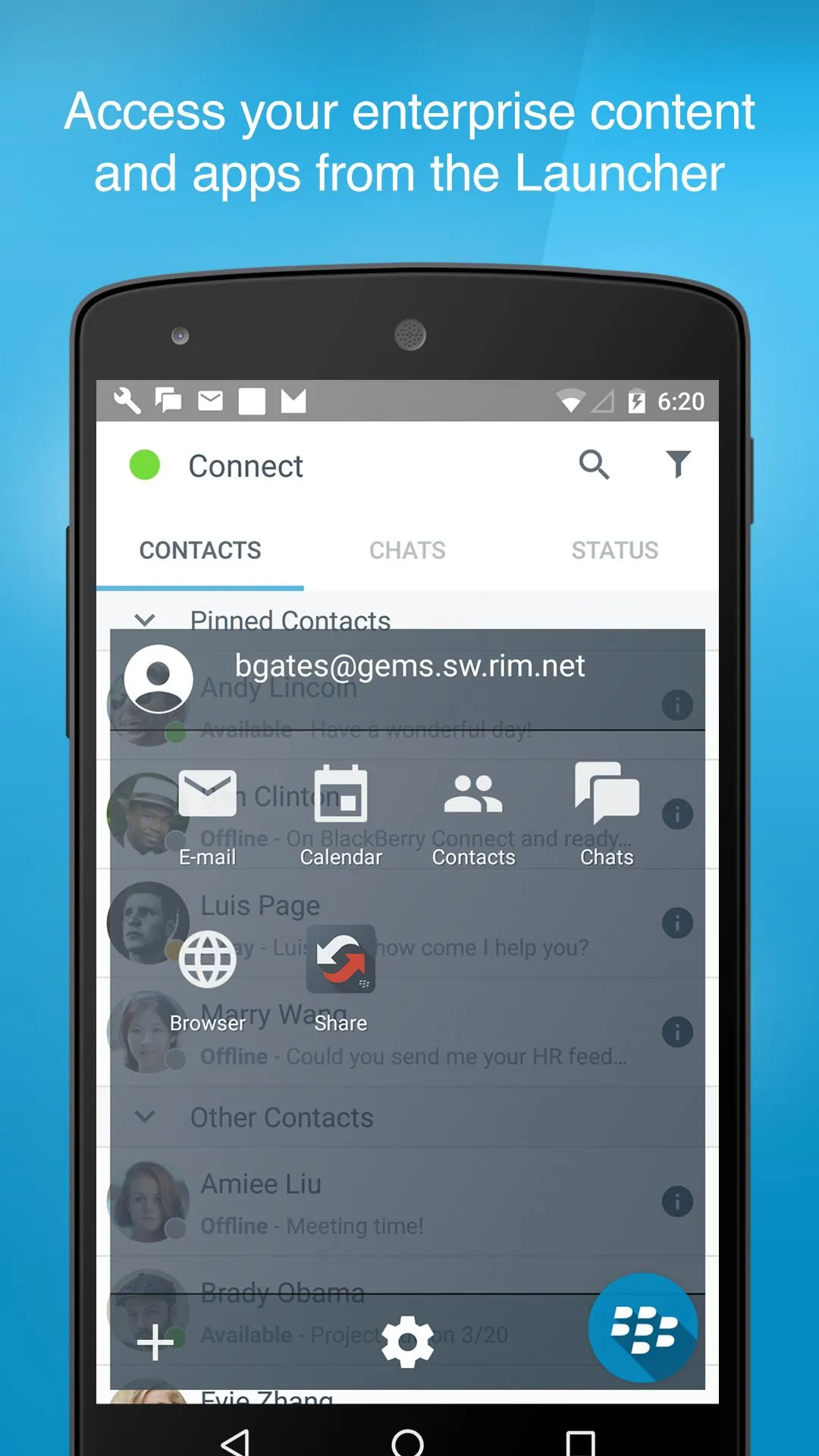 BlackBerry Connect | Indus Appstore | Screenshot