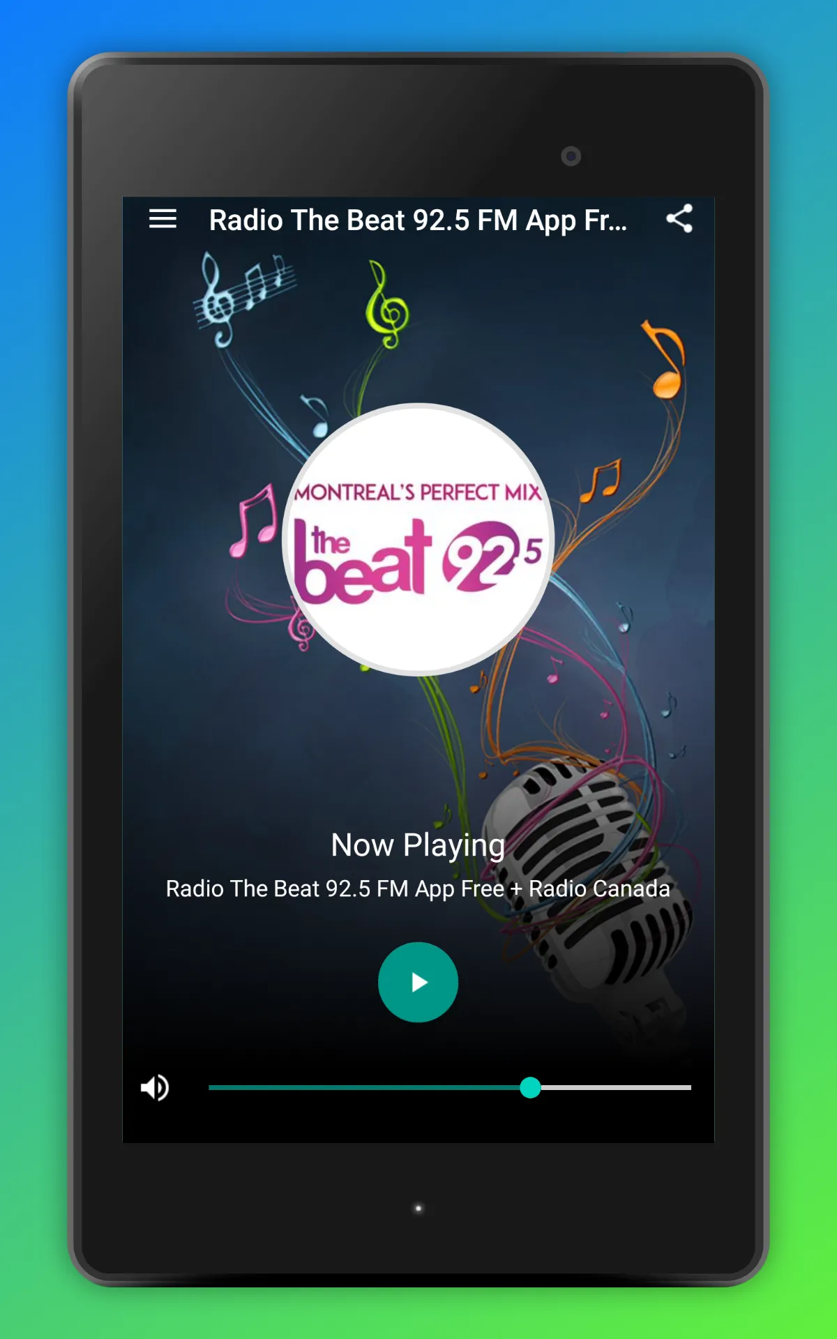 The Beat 92.5 Montreal Radio | Indus Appstore | Screenshot