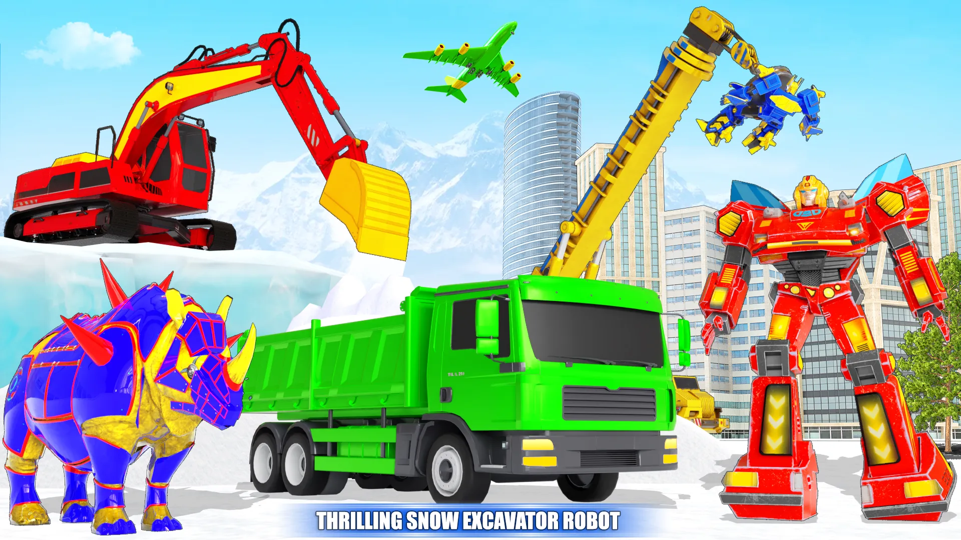 Snow Excavator Robot Car Games | Indus Appstore | Screenshot