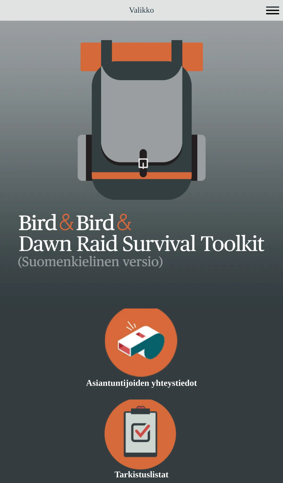 Bird&Bird Dawn Raid Finnish | Indus Appstore | Screenshot