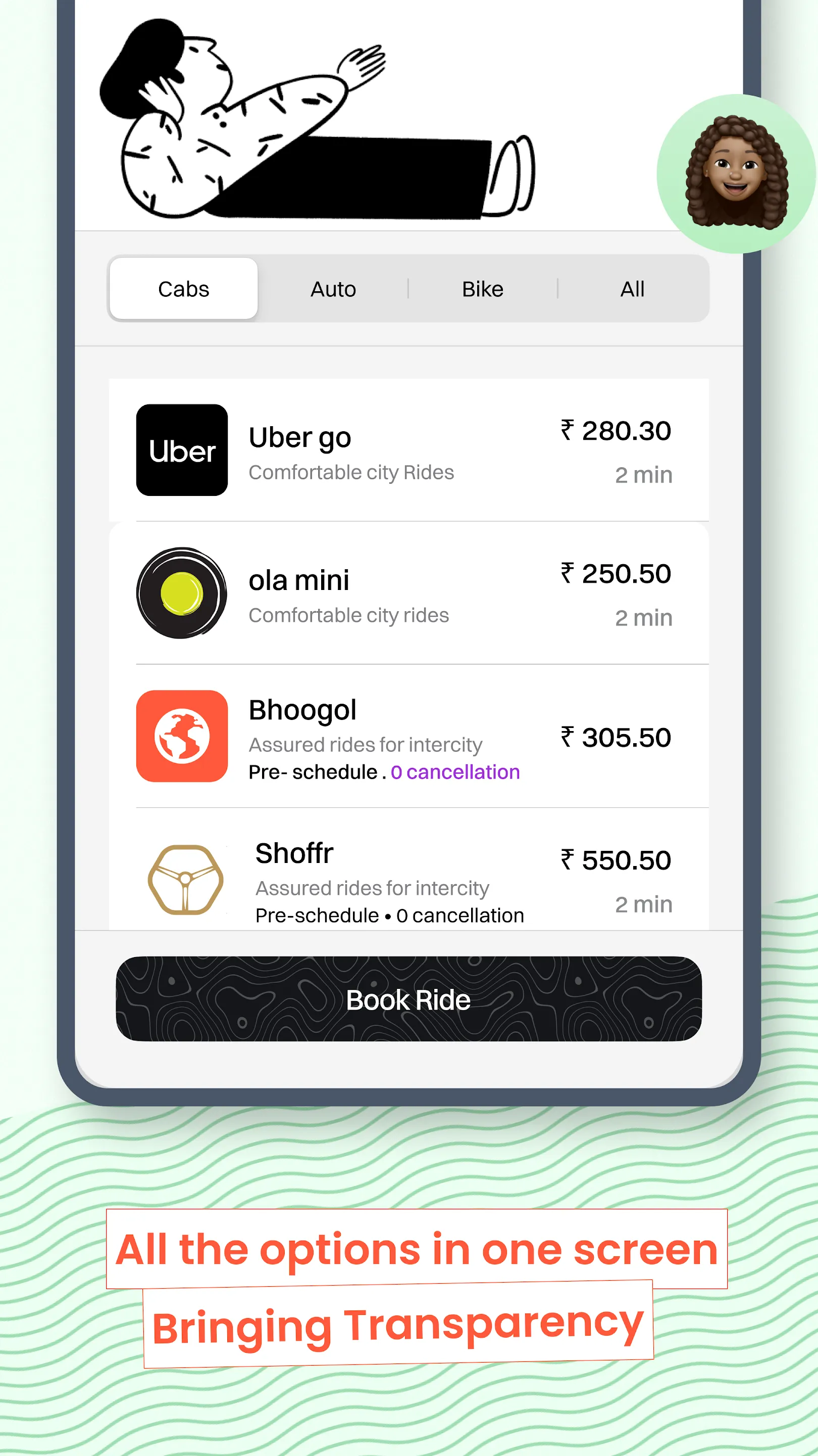 oJi (Beta) - Compare cabs | Indus Appstore | Screenshot