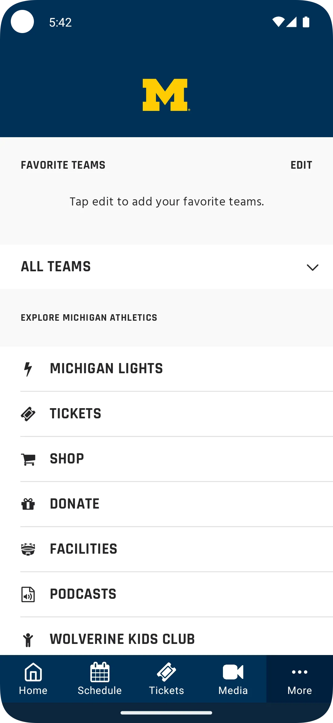 Michigan Athletics | Indus Appstore | Screenshot