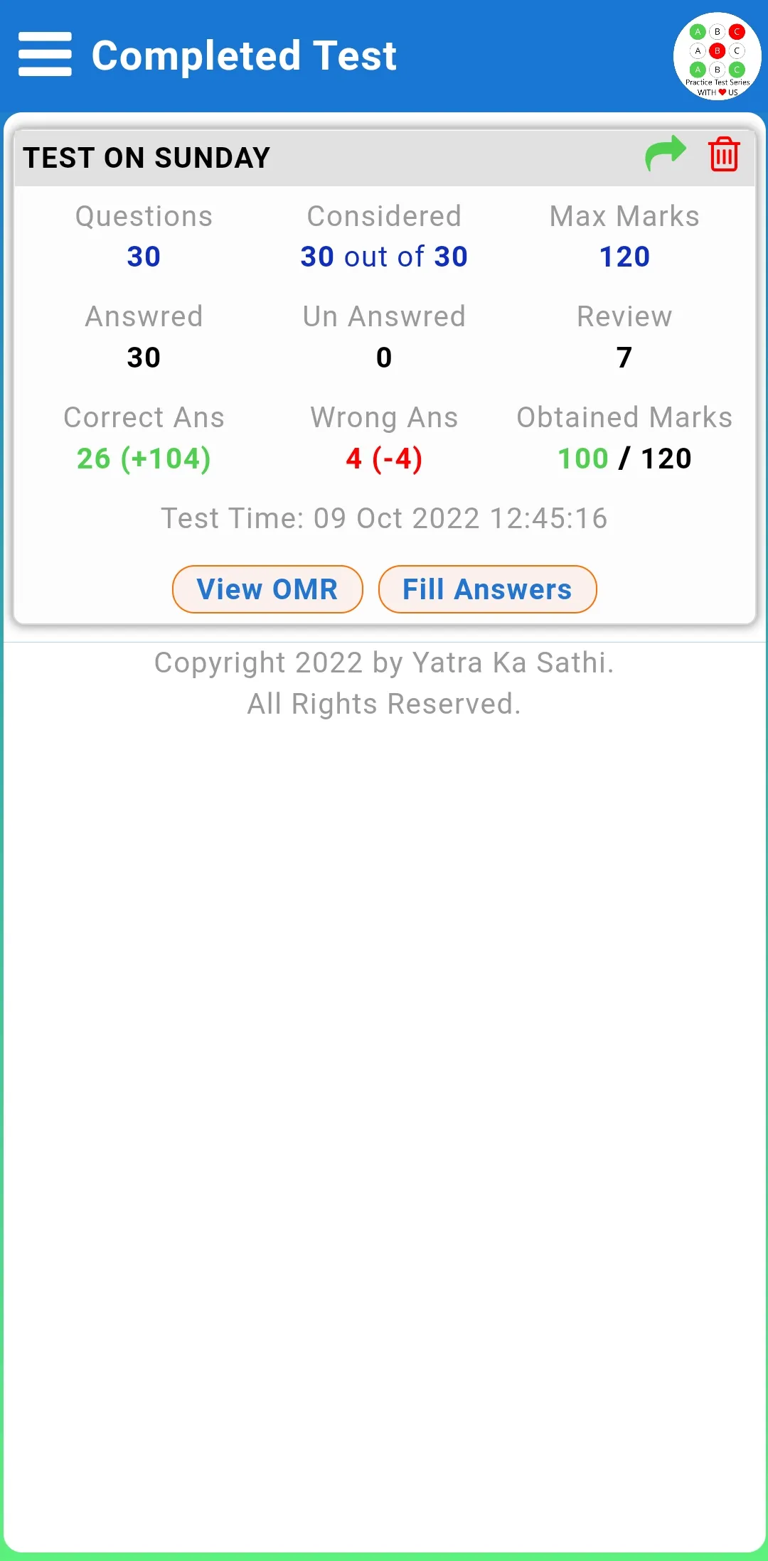 Dynamic OMR sheet | Indus Appstore | Screenshot