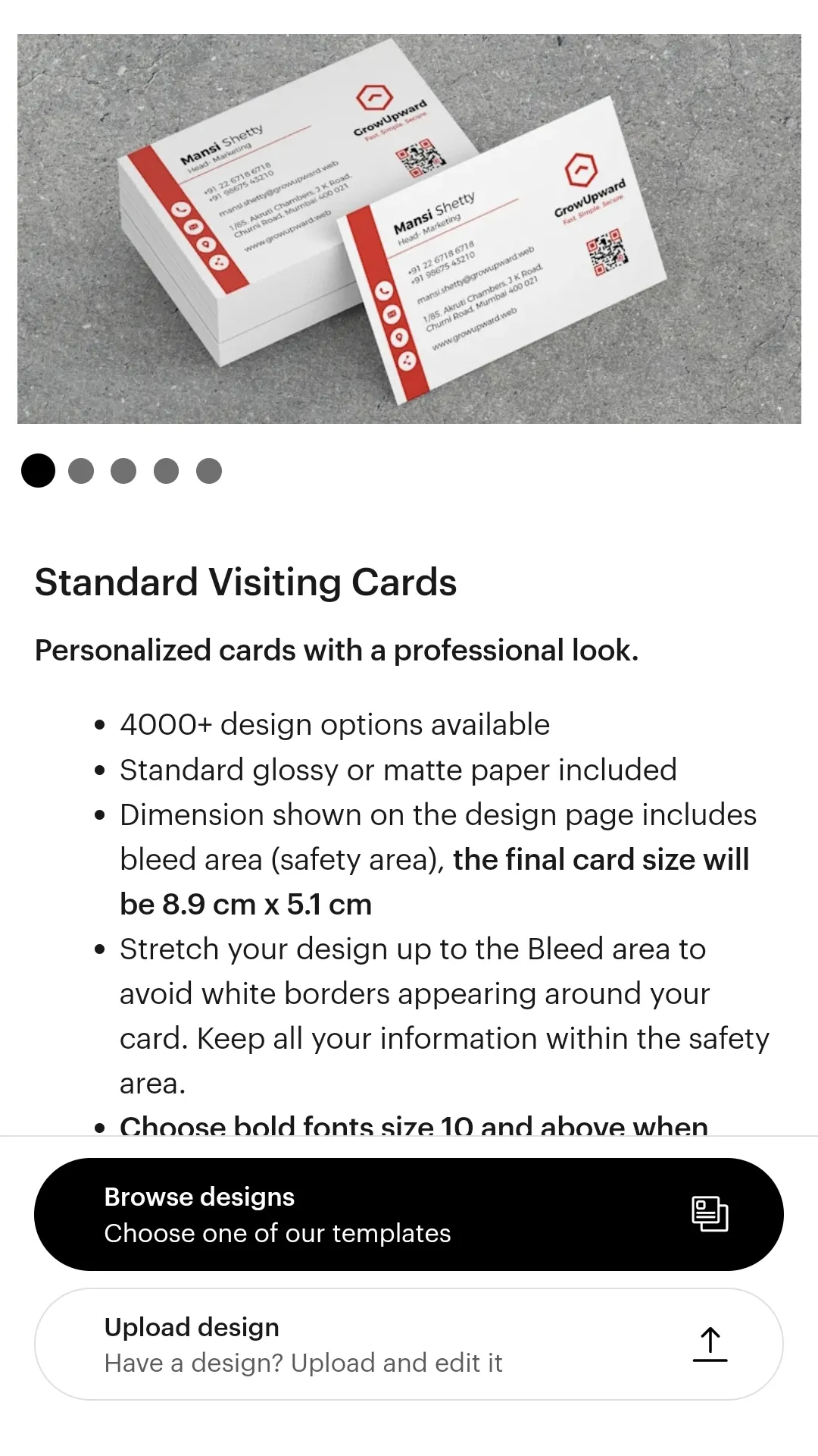 VistaPrint India | Indus Appstore | Screenshot