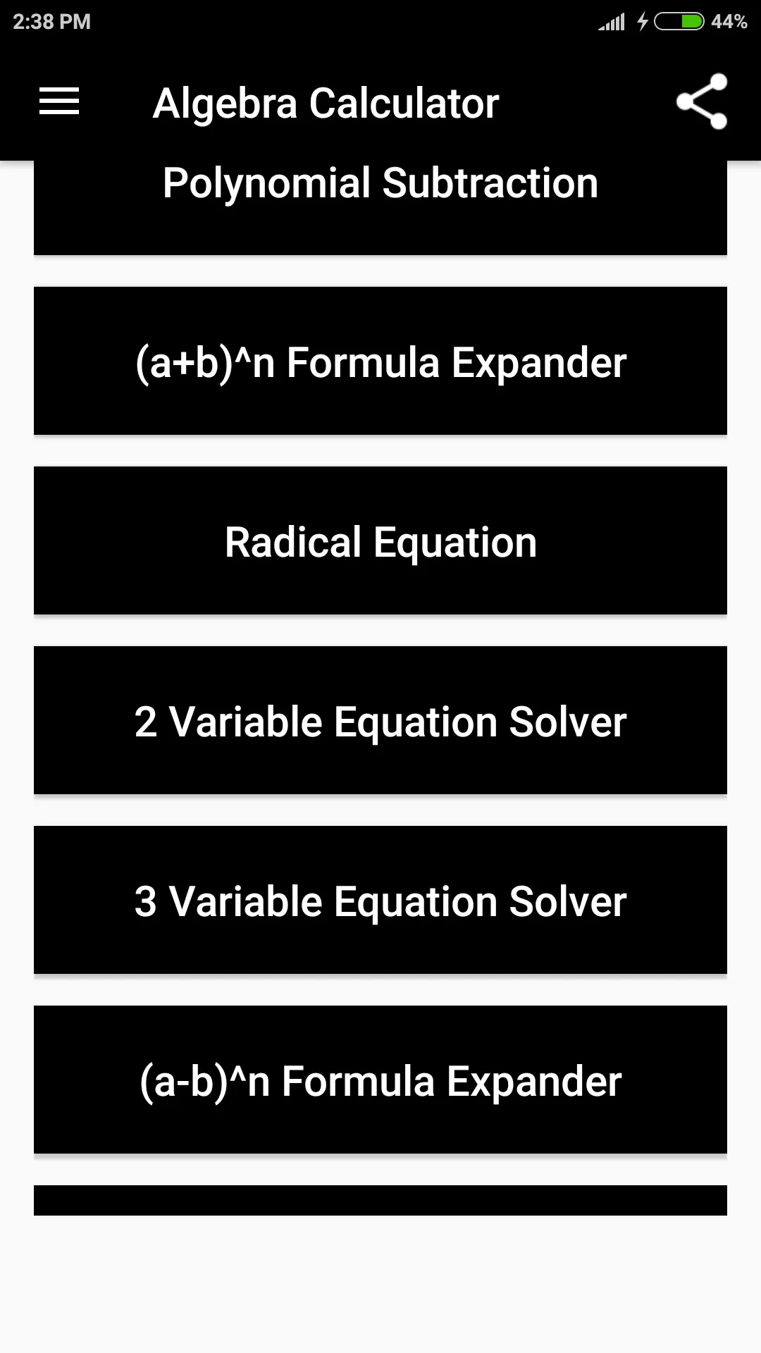 Algebra Calculator | Indus Appstore | Screenshot