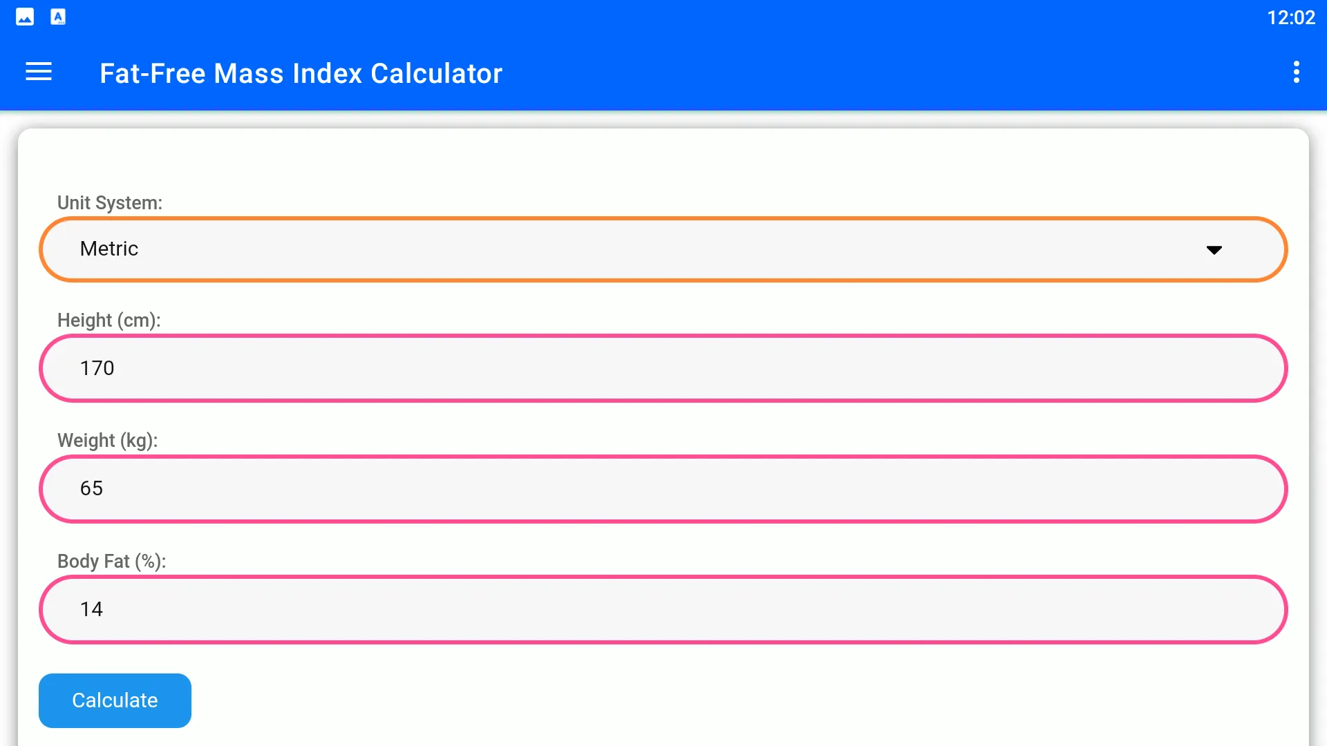 Mass Index Calculator | Indus Appstore | Screenshot