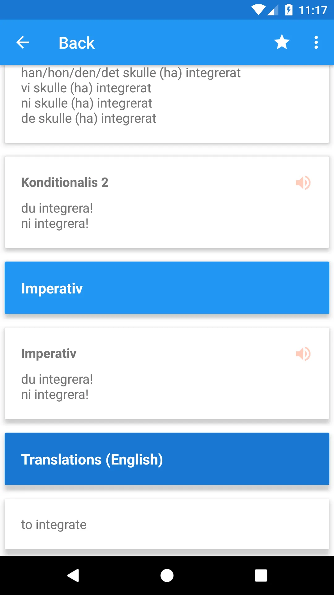 Swedish Conjugation | Indus Appstore | Screenshot