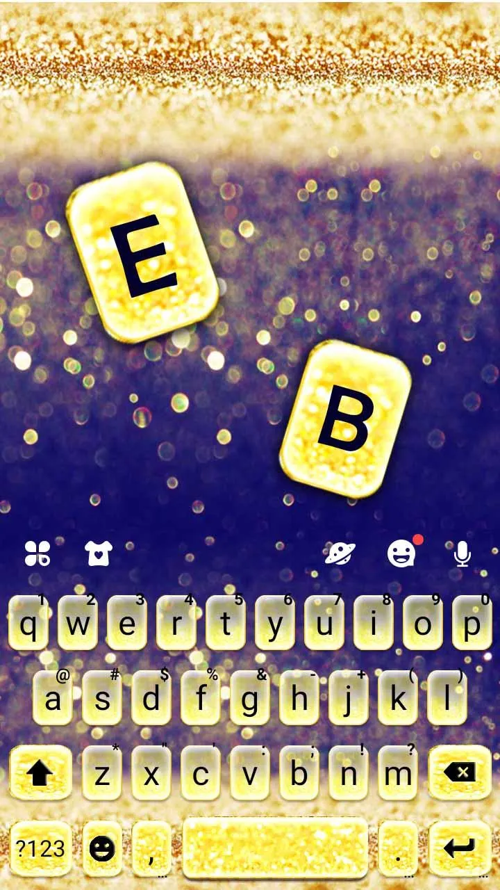 Gold Glitter Gradient Keyboard | Indus Appstore | Screenshot