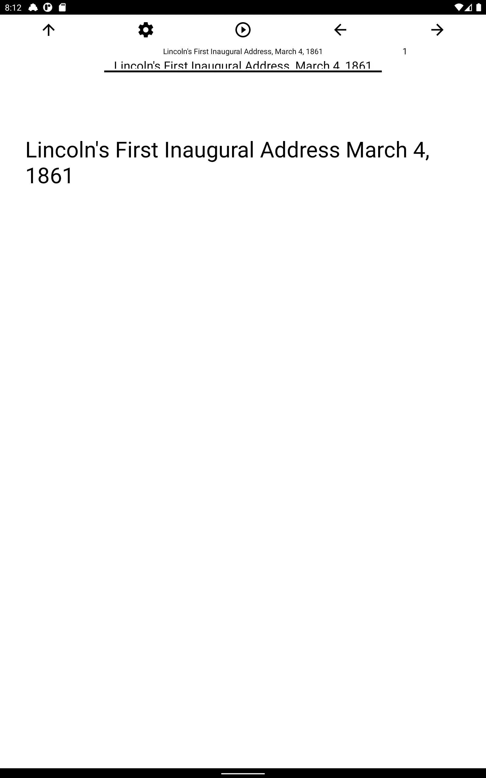 Book, Lincoln's First Inaugura | Indus Appstore | Screenshot