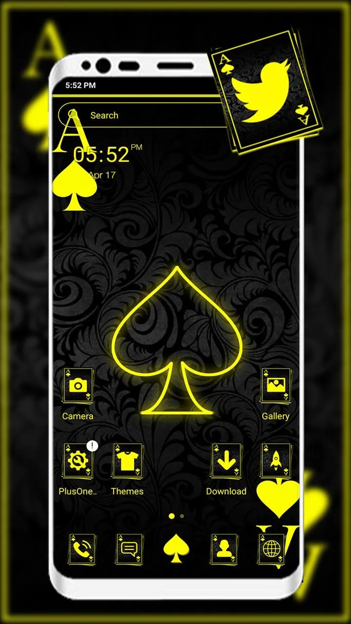 Neon Card Ace Spade Theme | Indus Appstore | Screenshot