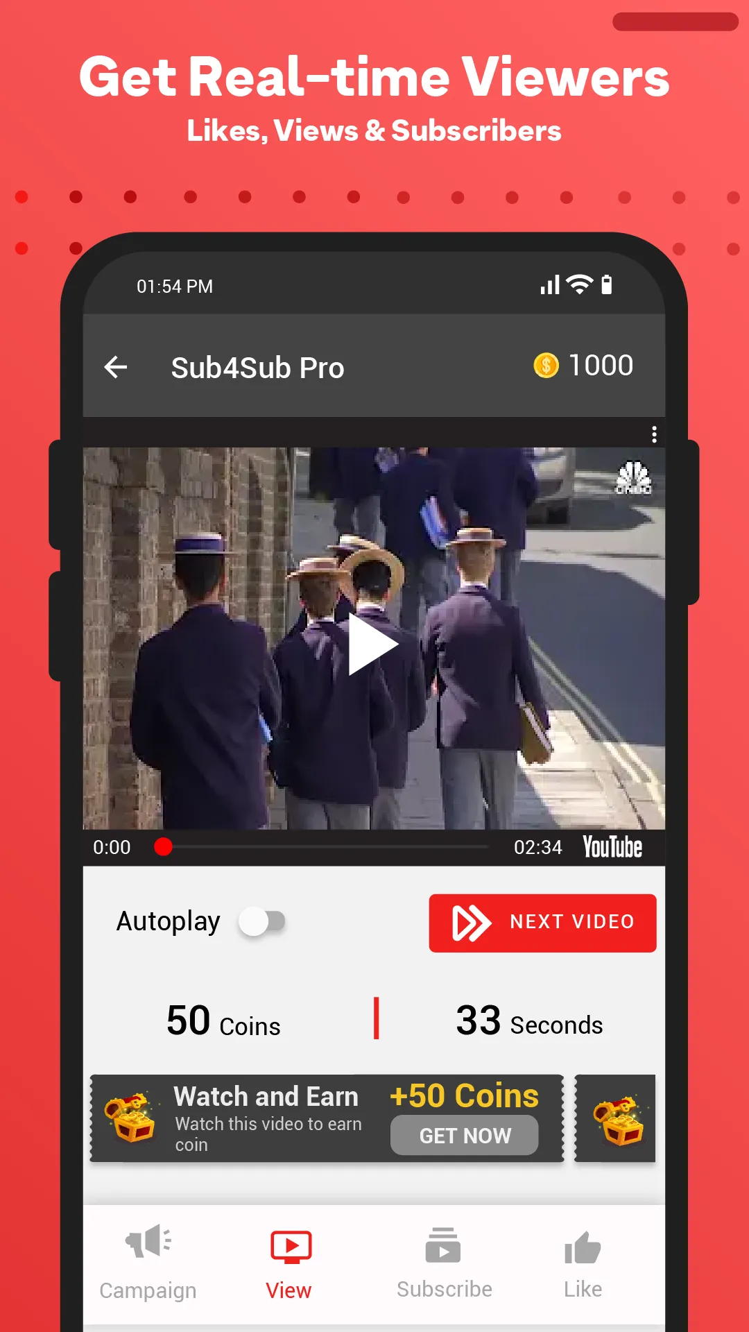 Sub4Sub Pro - view, like & sub | Indus Appstore | Screenshot