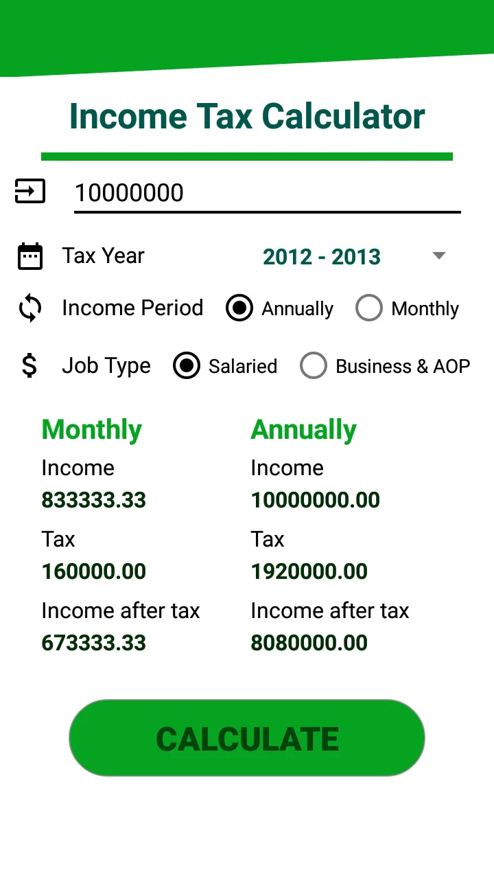 Income Tax Calculator Pakistan | Indus Appstore | Screenshot