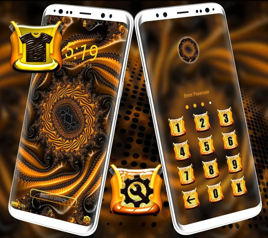 Golden Fractal Shape Theme | Indus Appstore | Screenshot