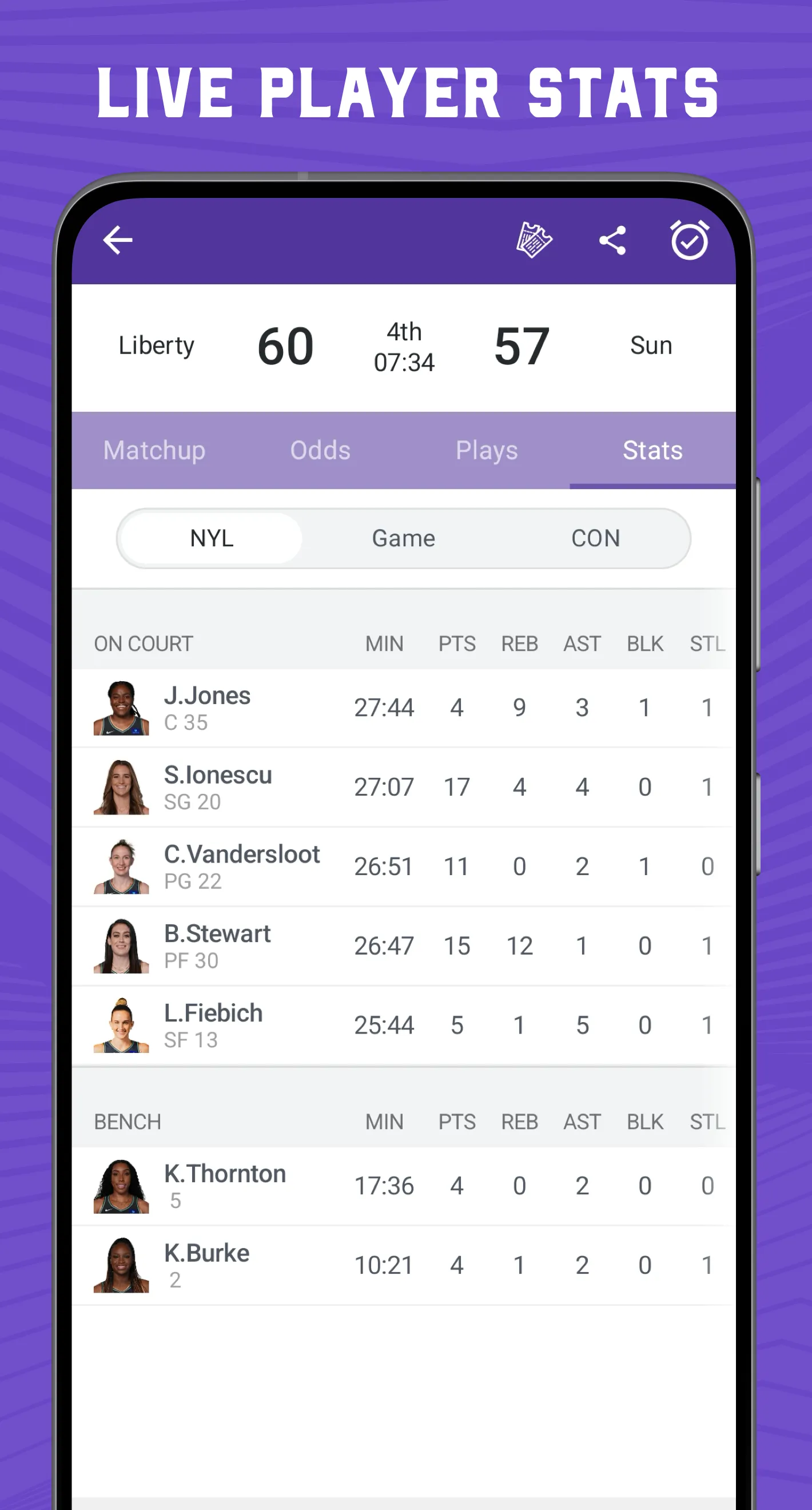 Scores App: WNBA Basketball | Indus Appstore | Screenshot