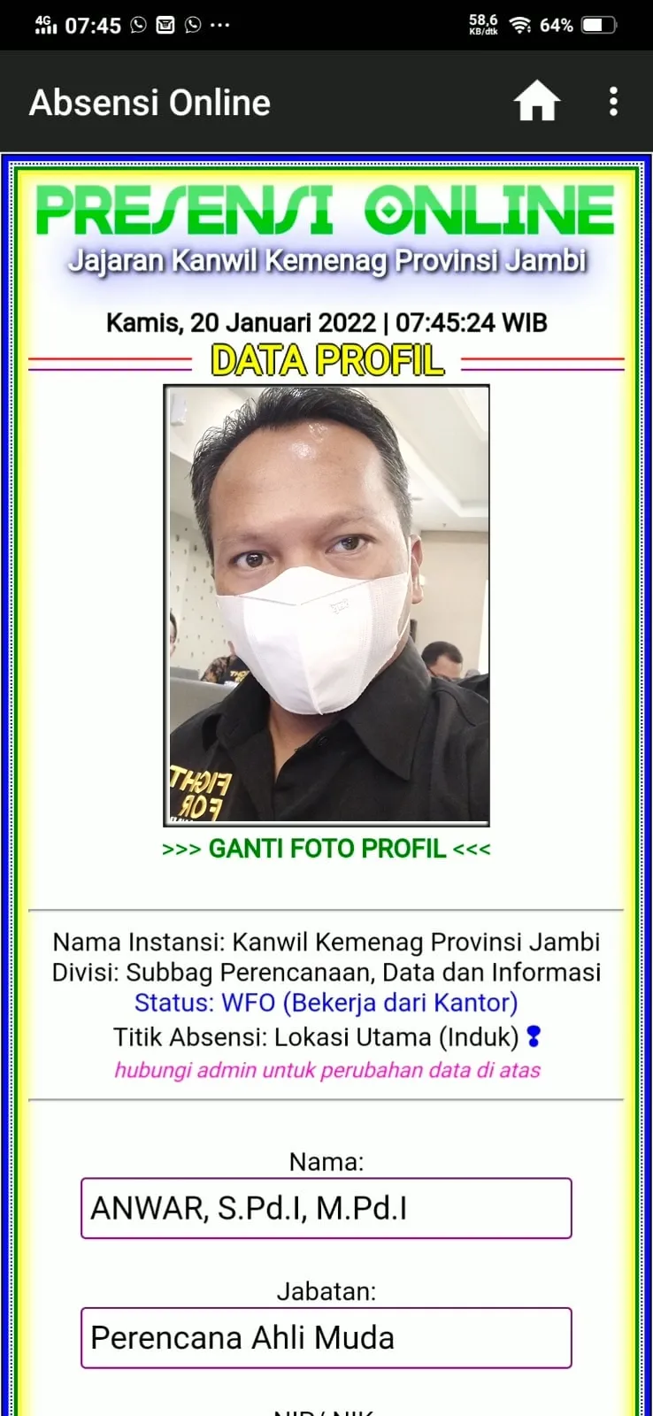 Presensi Online (WFO dan WFH) | Indus Appstore | Screenshot