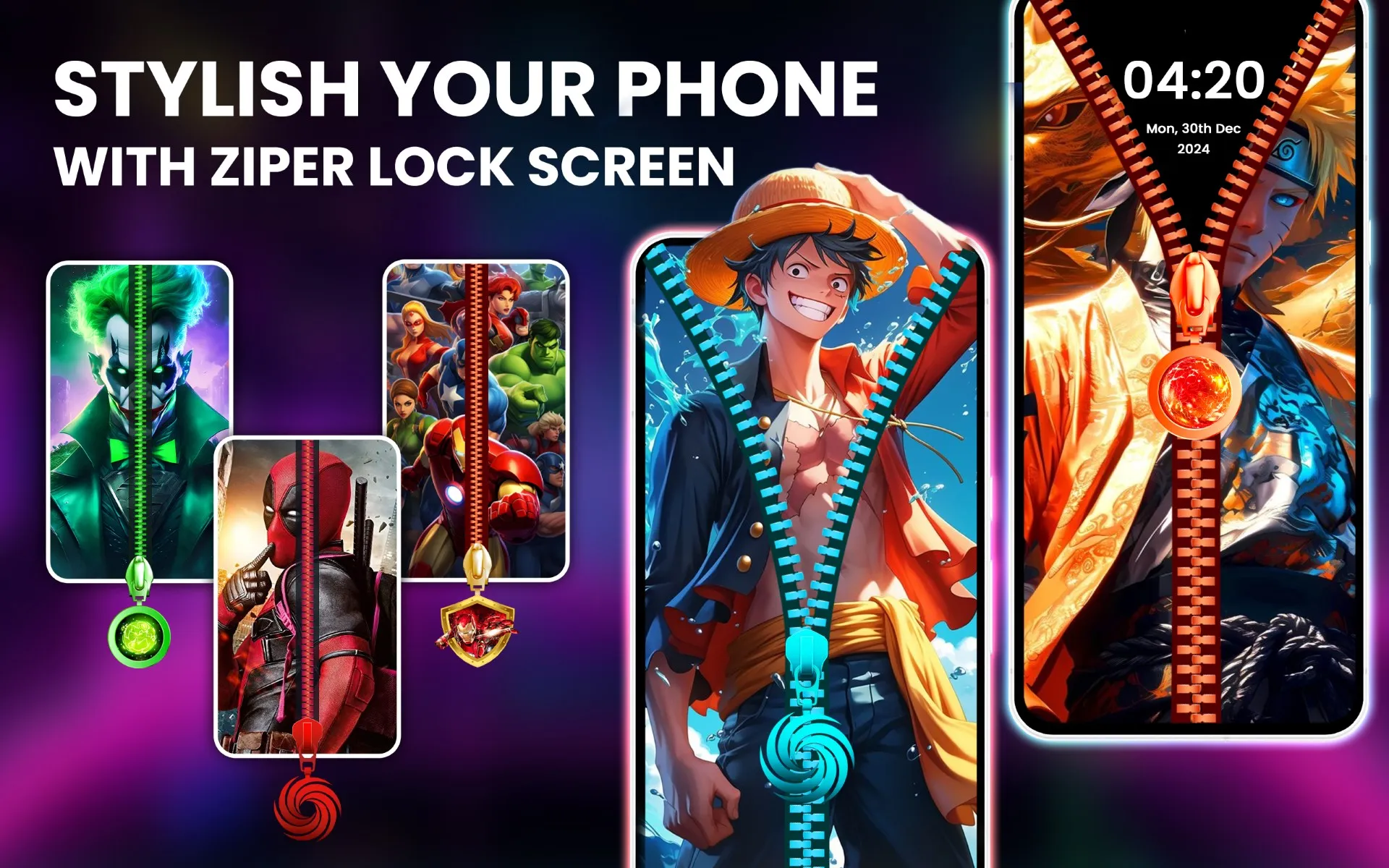 Zipper Lock Screen - Wallpaper | Indus Appstore | Screenshot