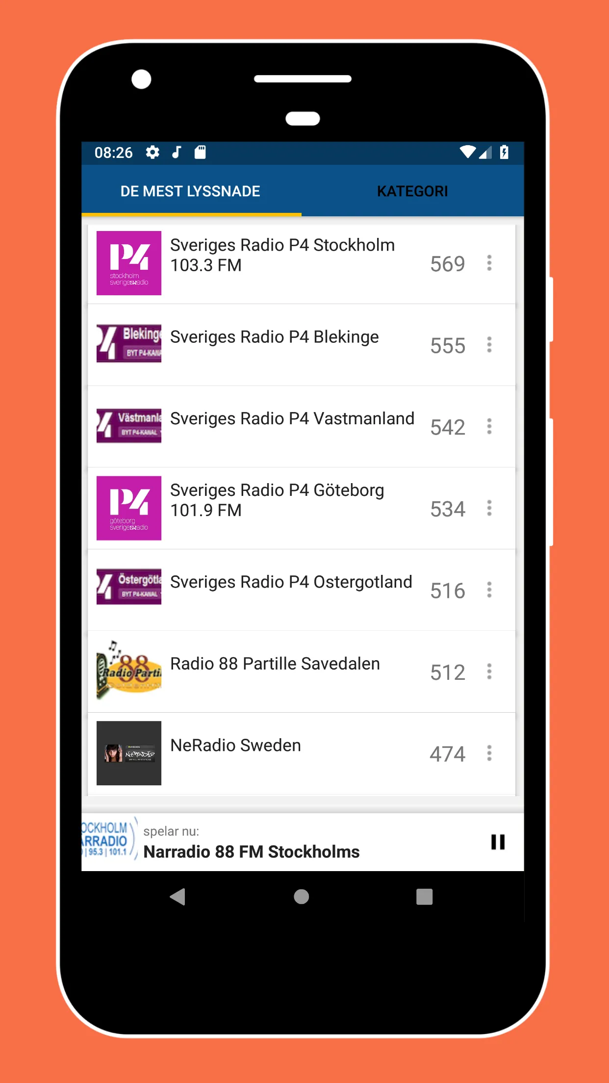 Radio Sweden + Radio Sweden FM | Indus Appstore | Screenshot