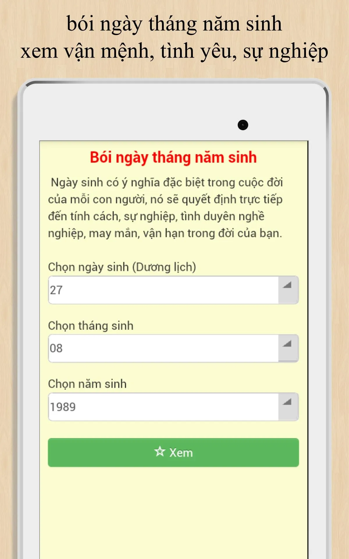 Bói ngày tháng năm sinh | Indus Appstore | Screenshot