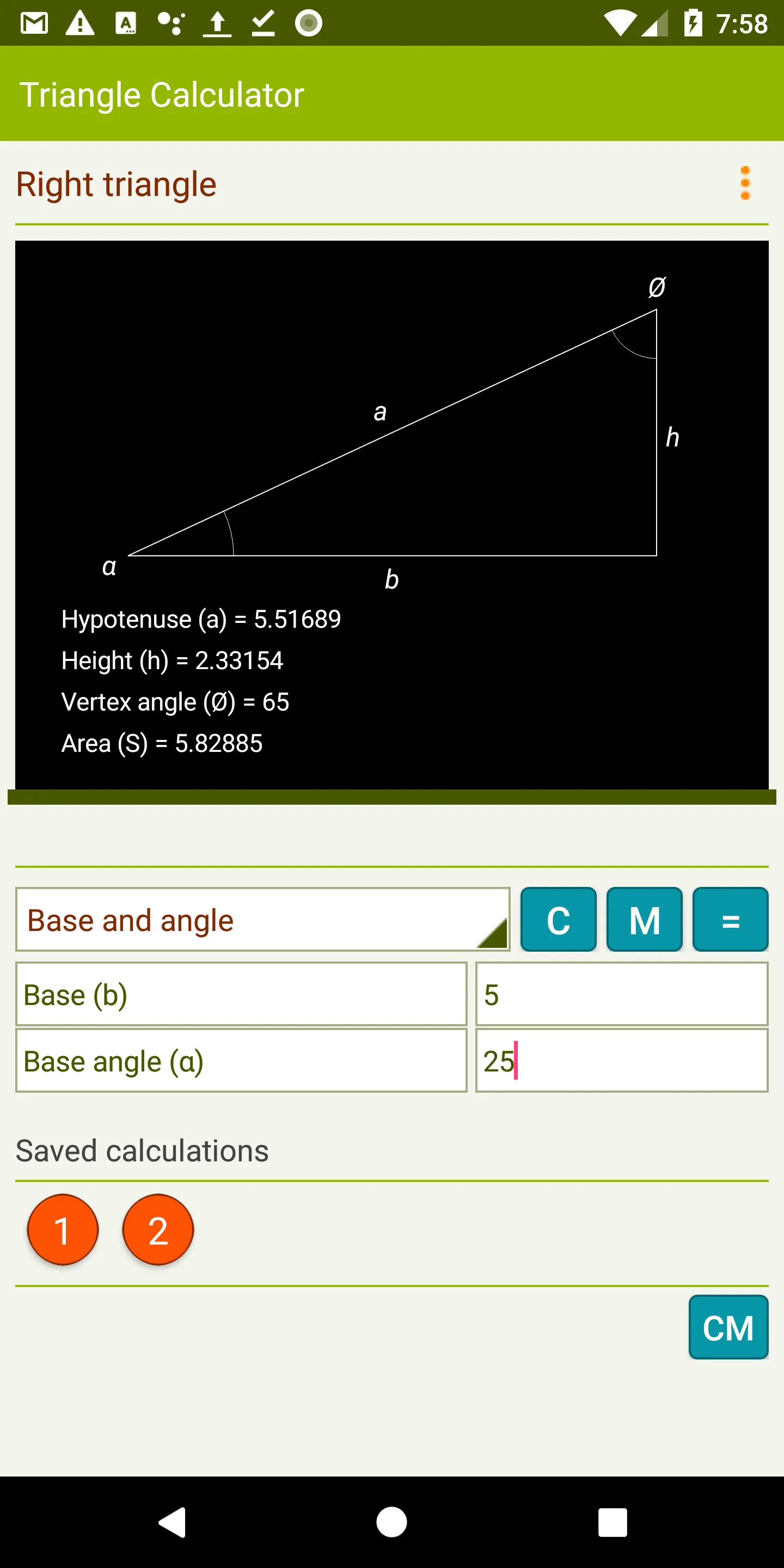 Triangle Calculator - Pro | Indus Appstore | Screenshot