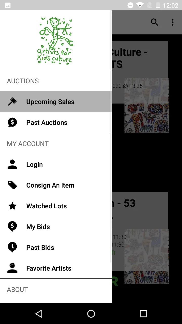 Artists for Kids Auction | Indus Appstore | Screenshot