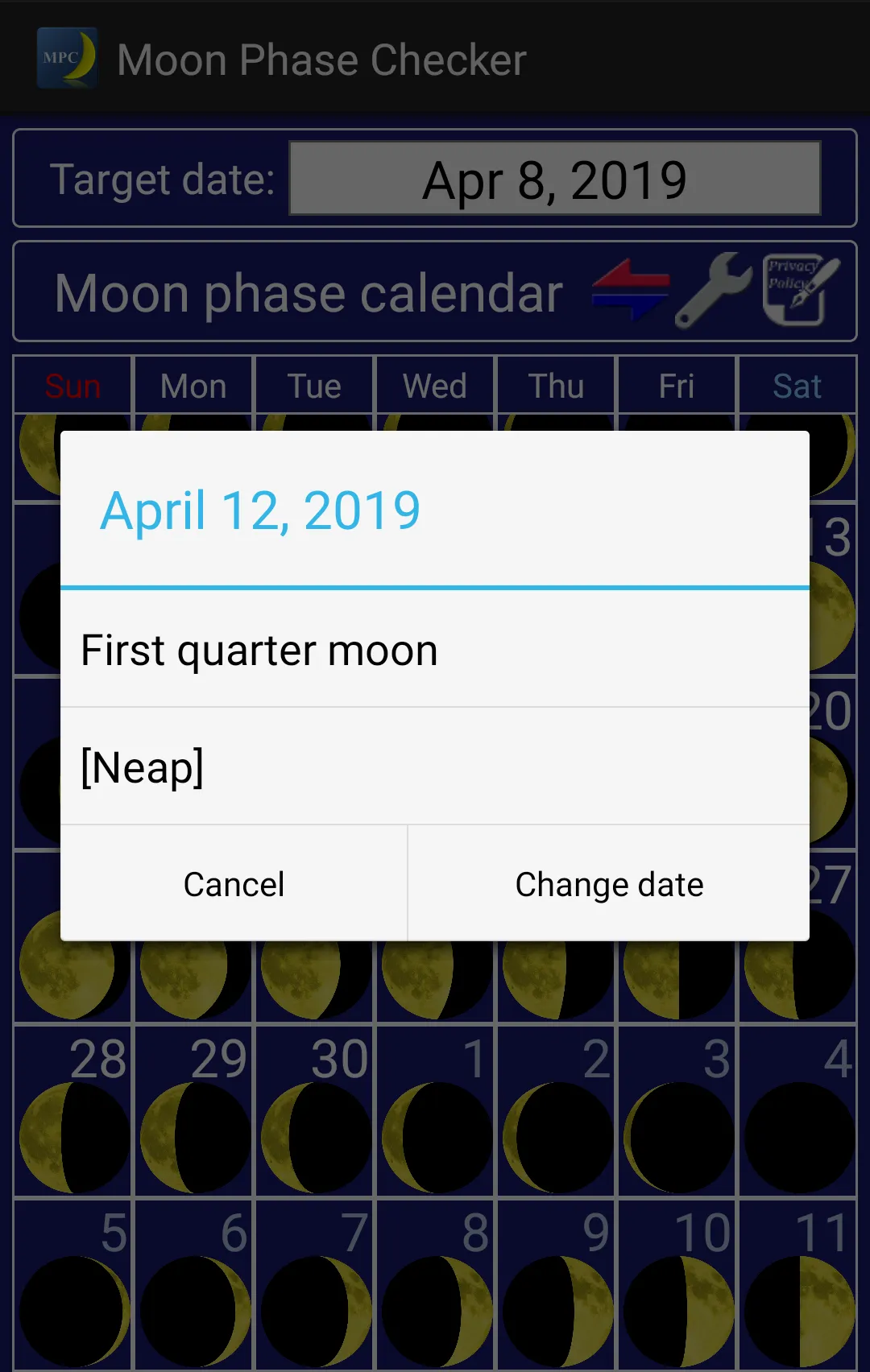 Moon Phase Checker | Indus Appstore | Screenshot