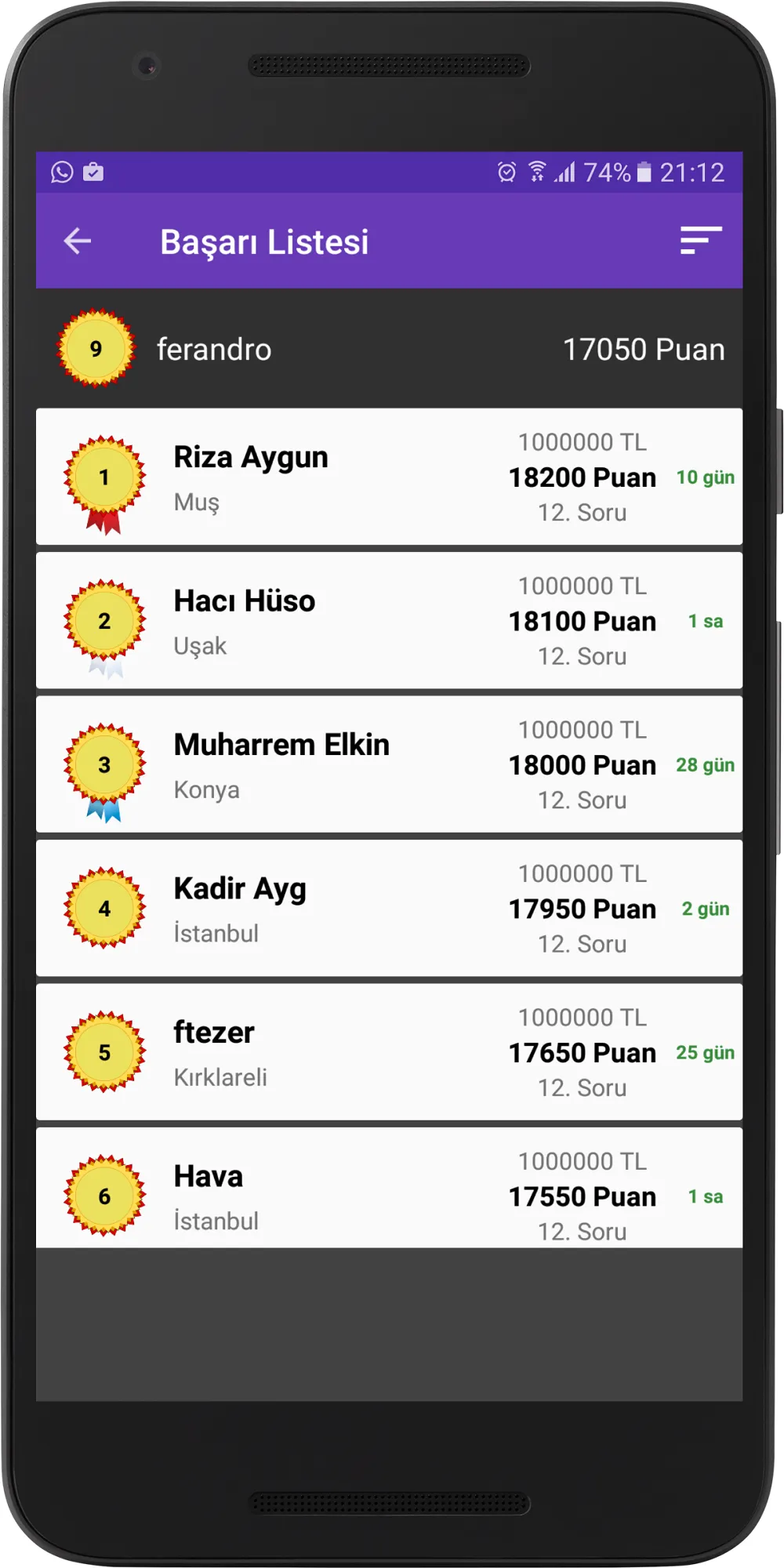 Milyoner Bilgi Yarışması | Indus Appstore | Screenshot