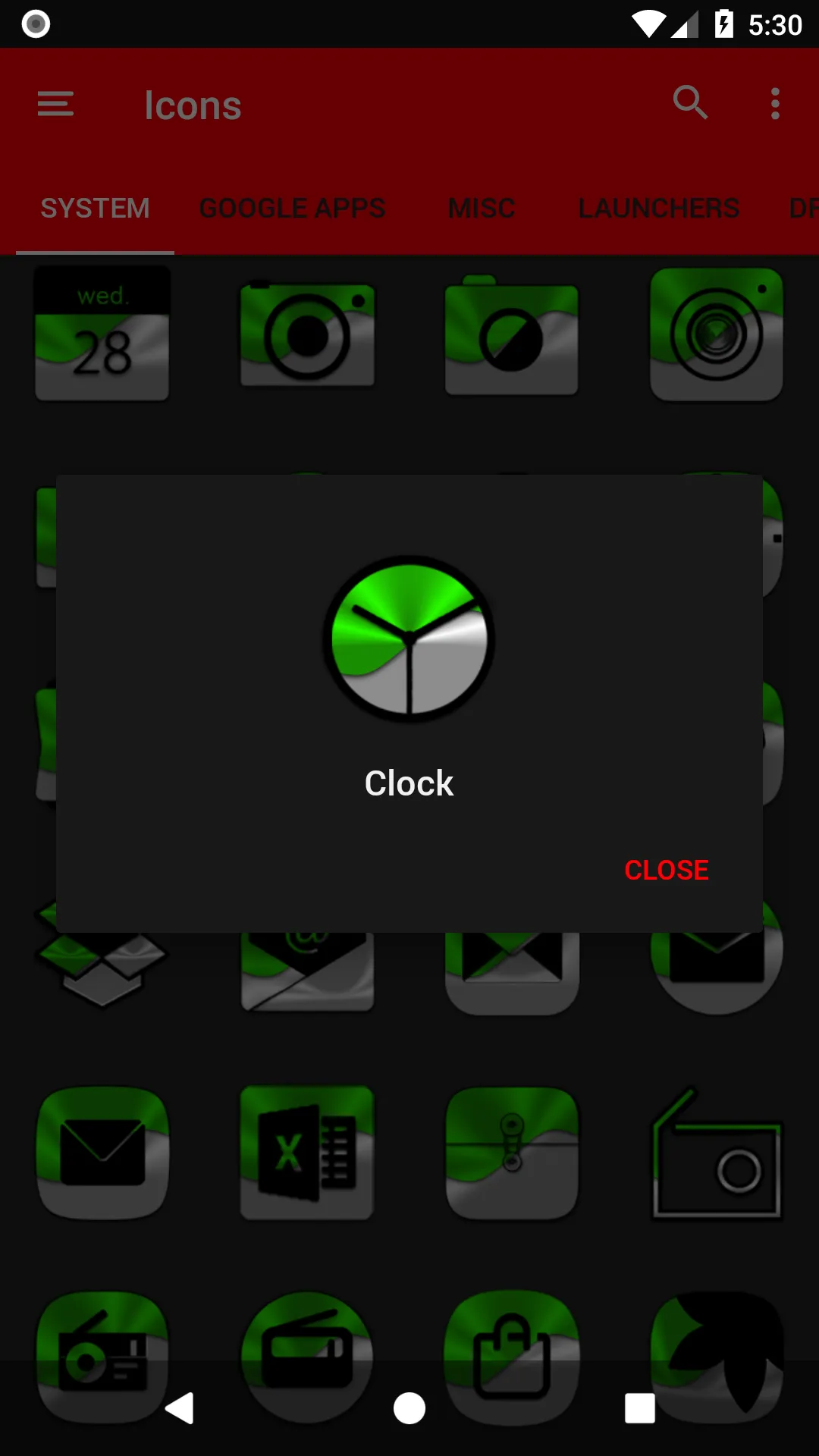 Half Light Green Icon Pack | Indus Appstore | Screenshot