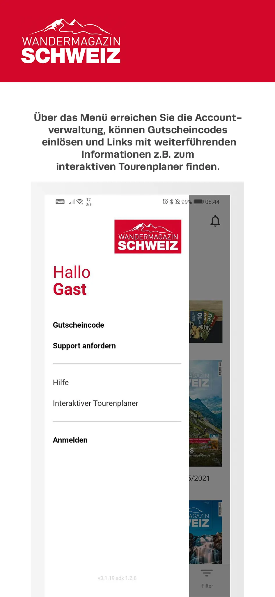 Wandermagazin SCHWEIZ | Indus Appstore | Screenshot