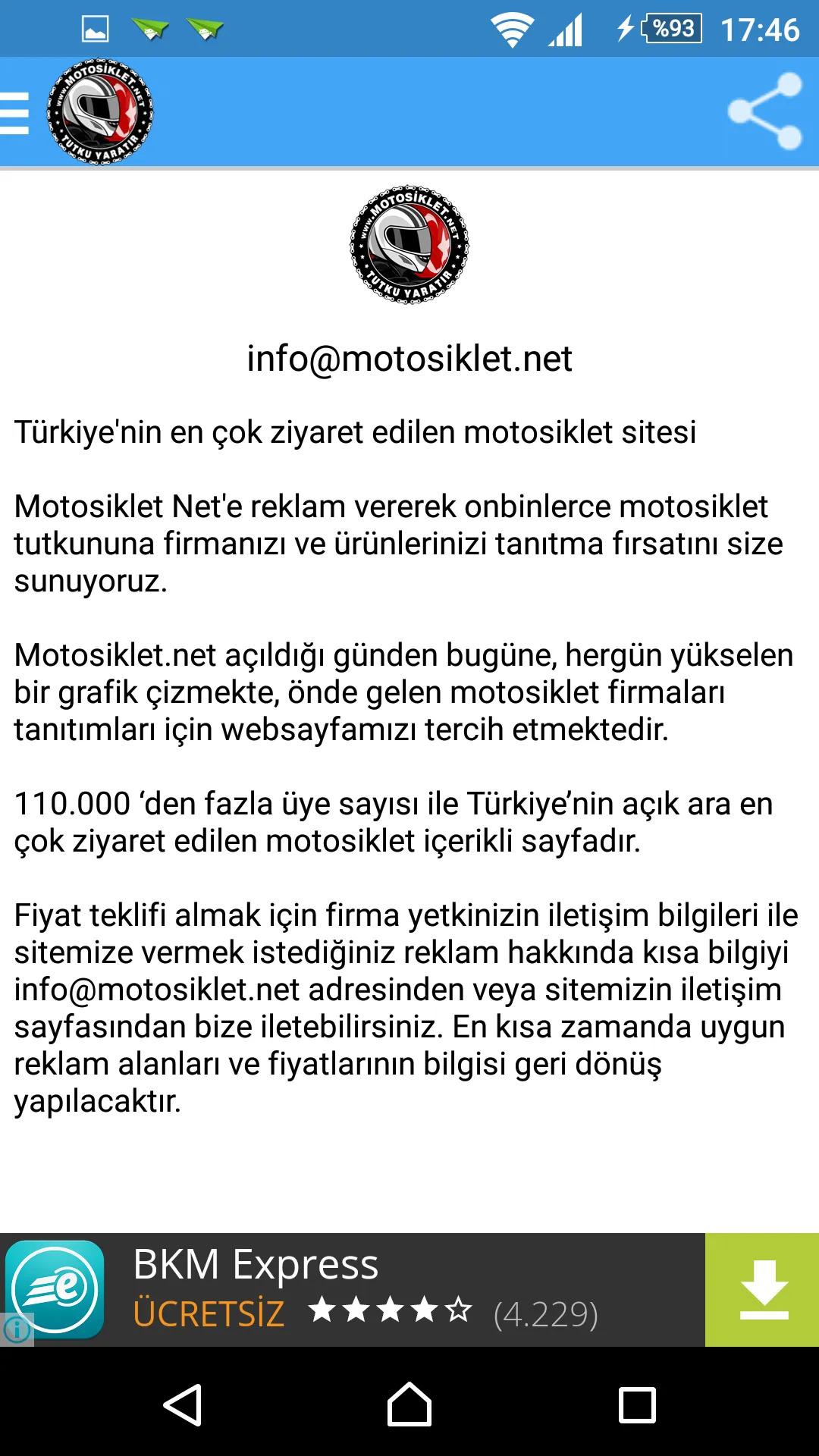 Motosiklet.net Motosiklet Spor | Indus Appstore | Screenshot