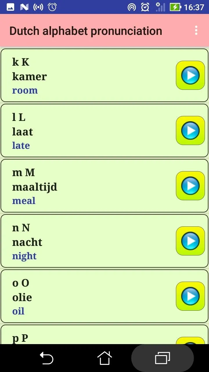 Dutch alphabet pronunciation | Indus Appstore | Screenshot