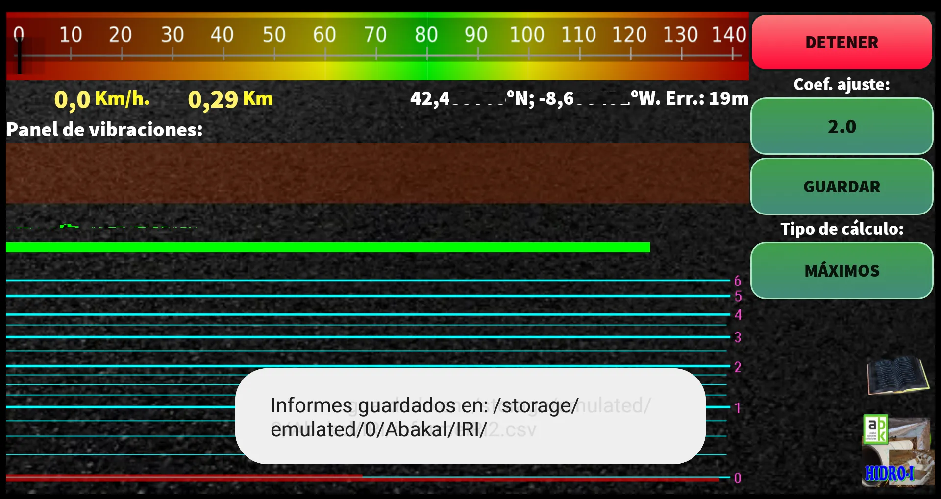 IRI. Regularidad. Carreteras | Indus Appstore | Screenshot